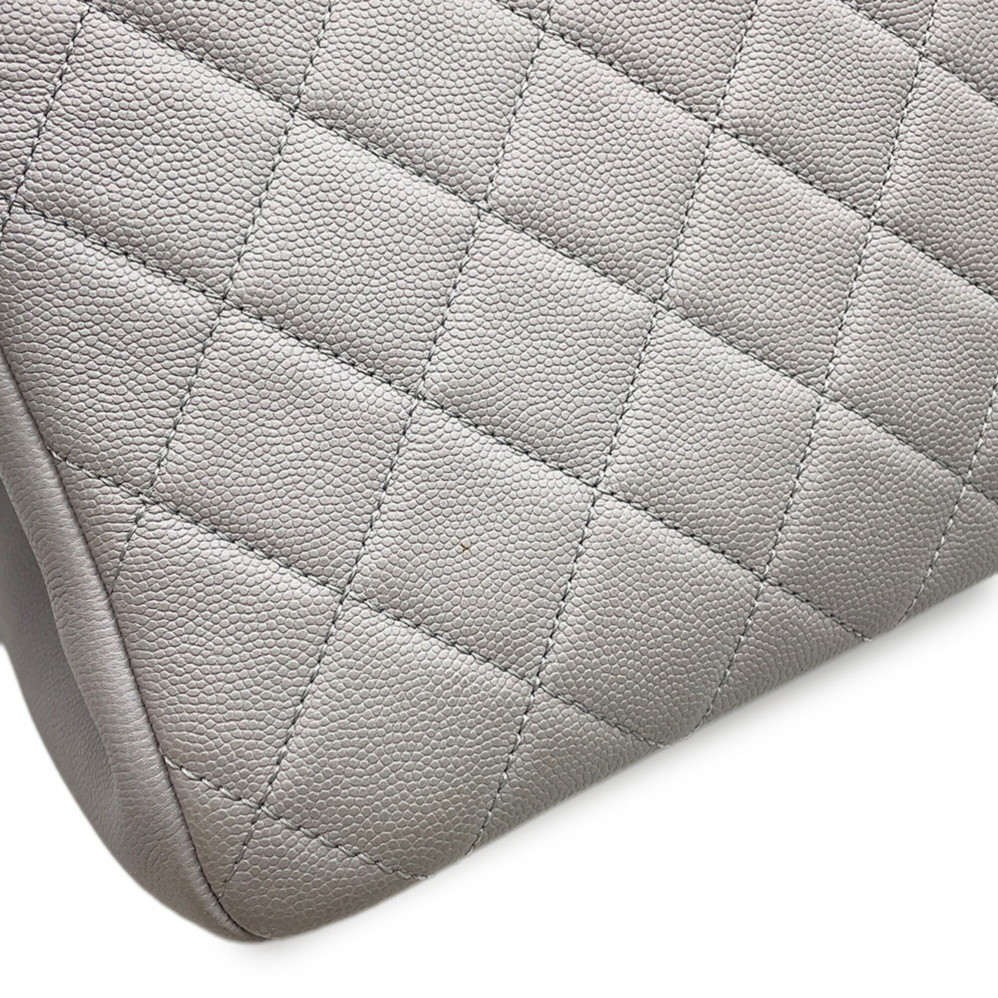 Chanel Matelasse Gray Grained Calfskin Handbag Shoulder Bag (Pre-Owned)