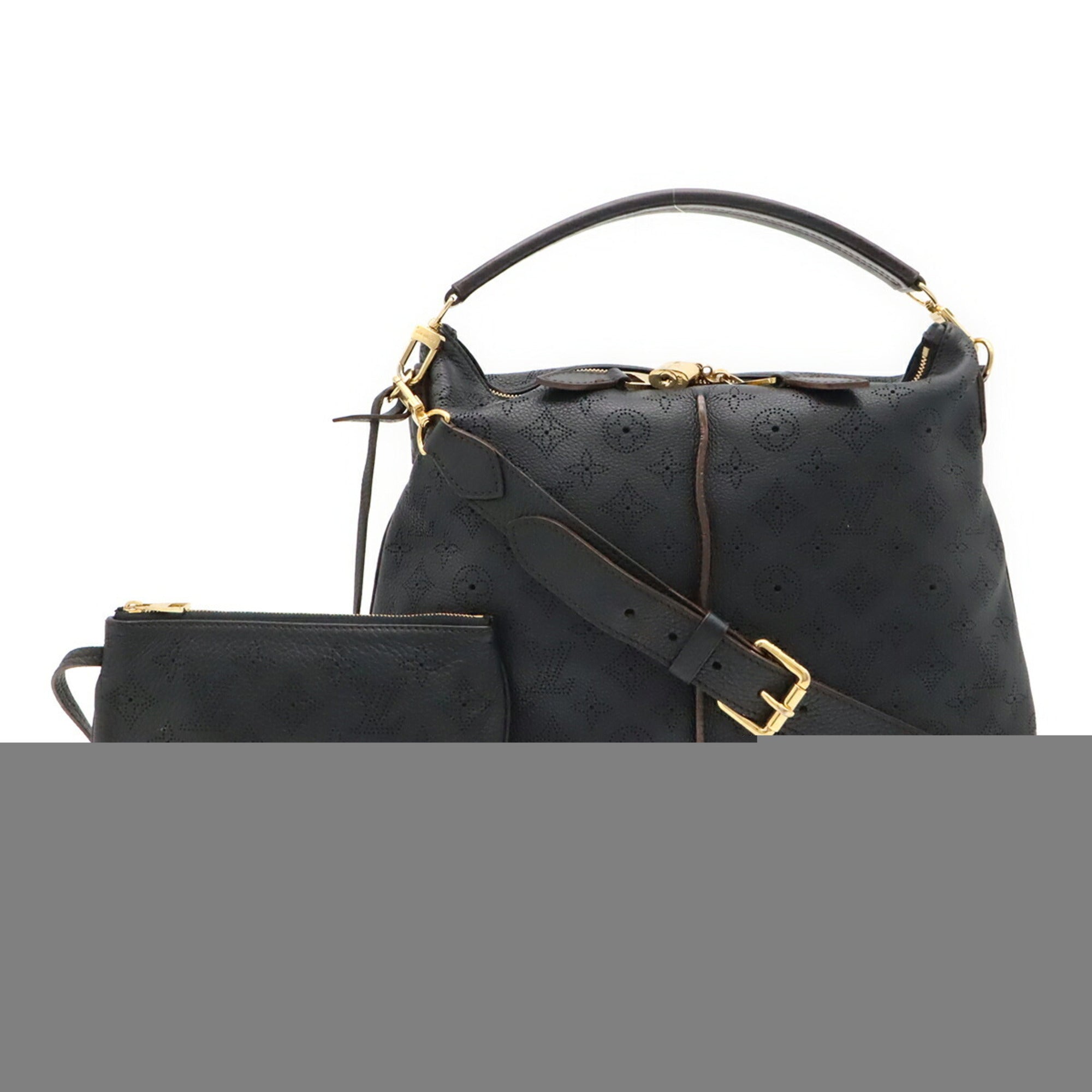 Louis Vuitton Black Noir Mahina Leather Leather Handbag Pouch Shoulder Bag (Pre-Owned)