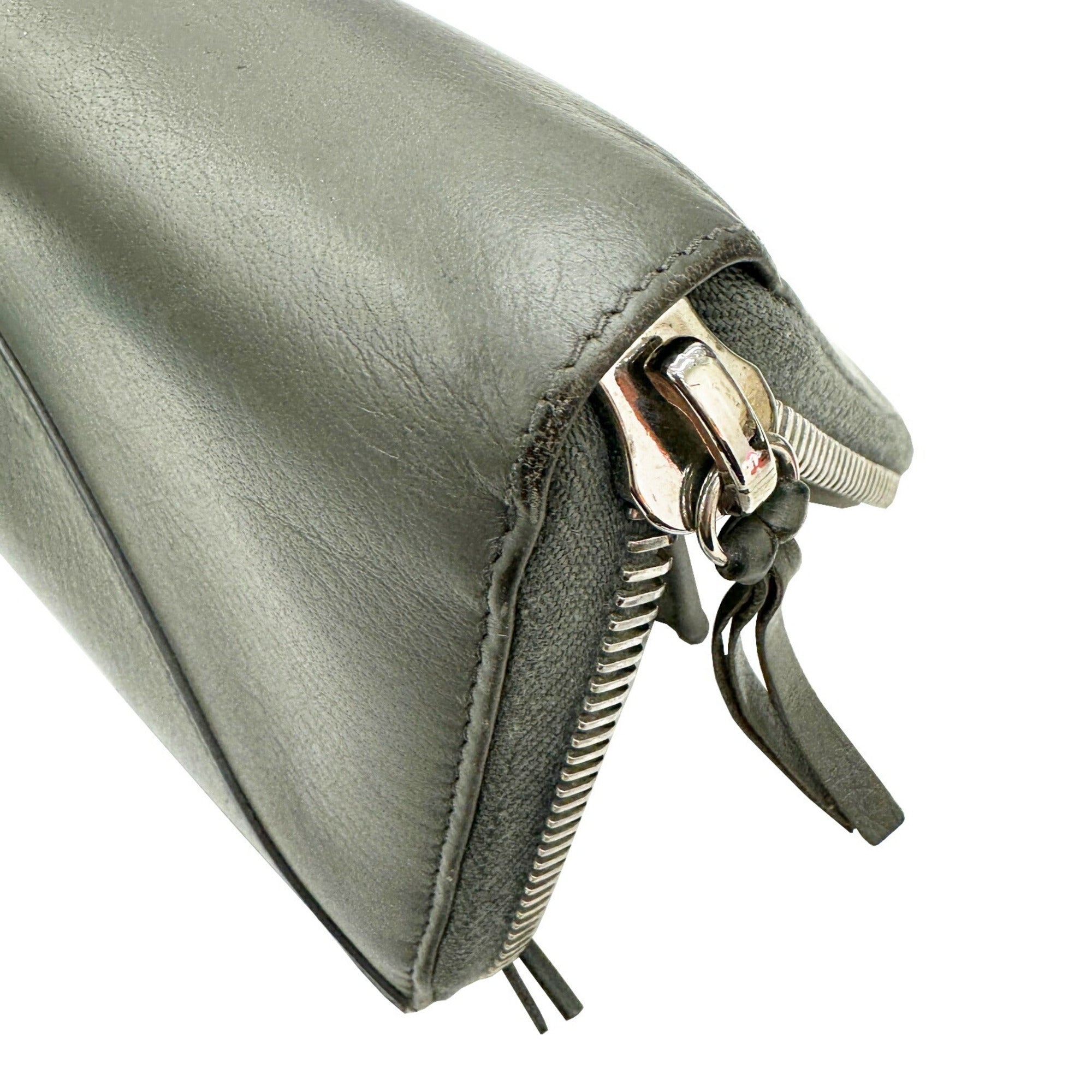 Balenciaga Gray Leather Long Wallet (Bi-Fold) (Pre-Owned)