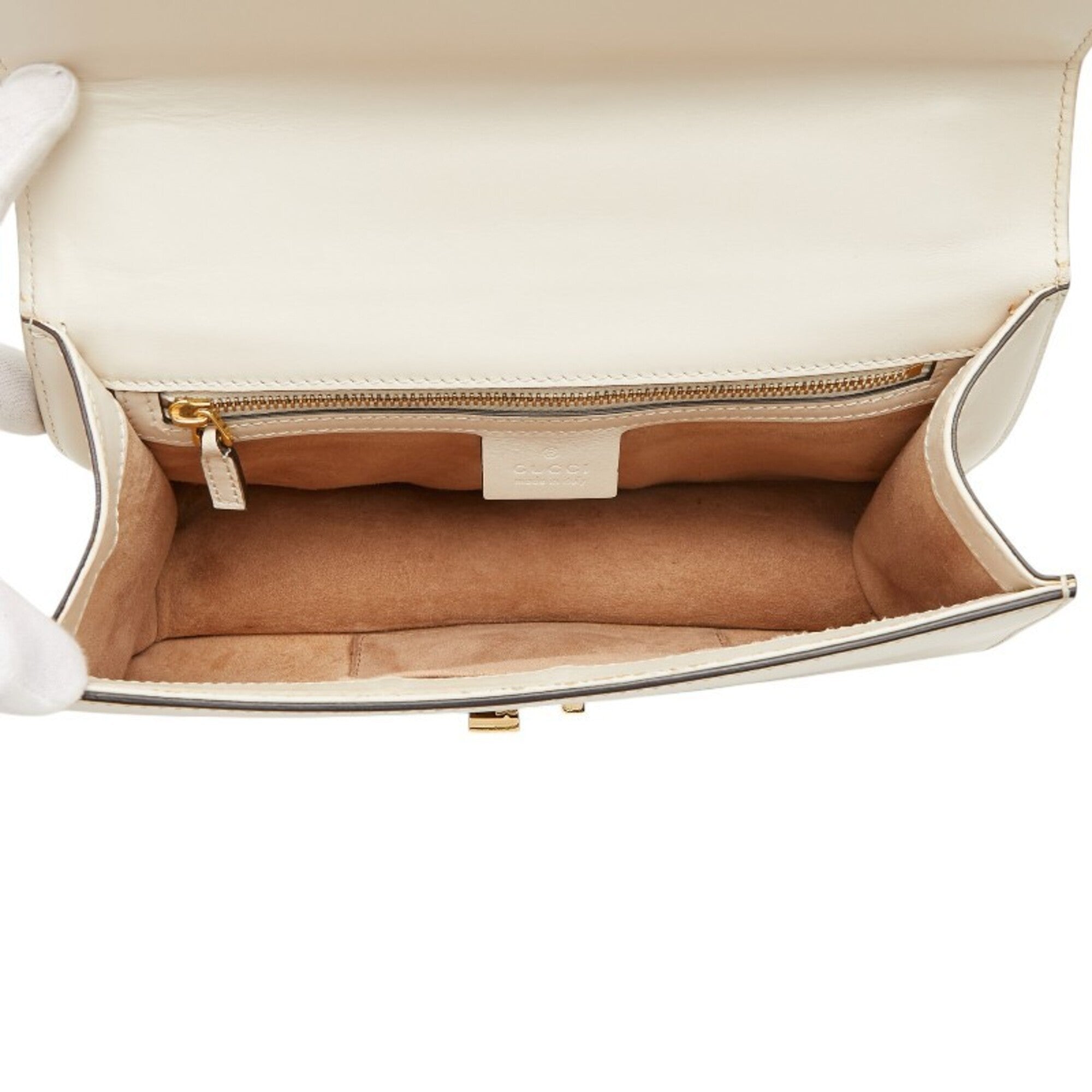 Gucci Ivory White Leather Handbag Shoulder Bag (Pre-Owned)