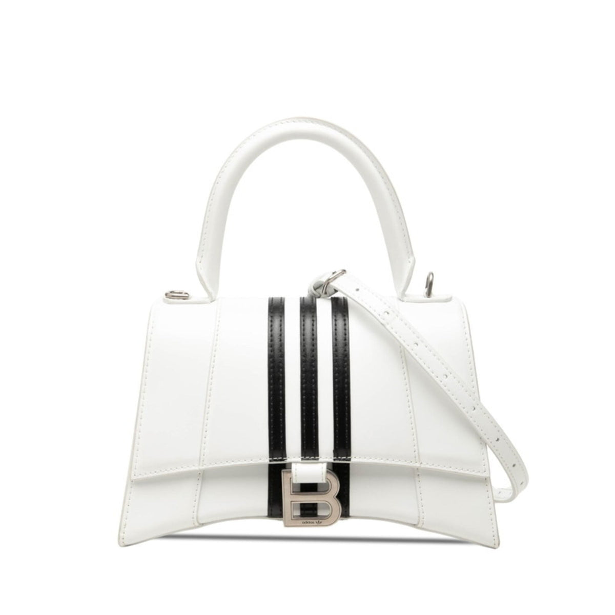 Balenciaga Black White Leather Handbag Shoulder Bag (Pre-Owned)