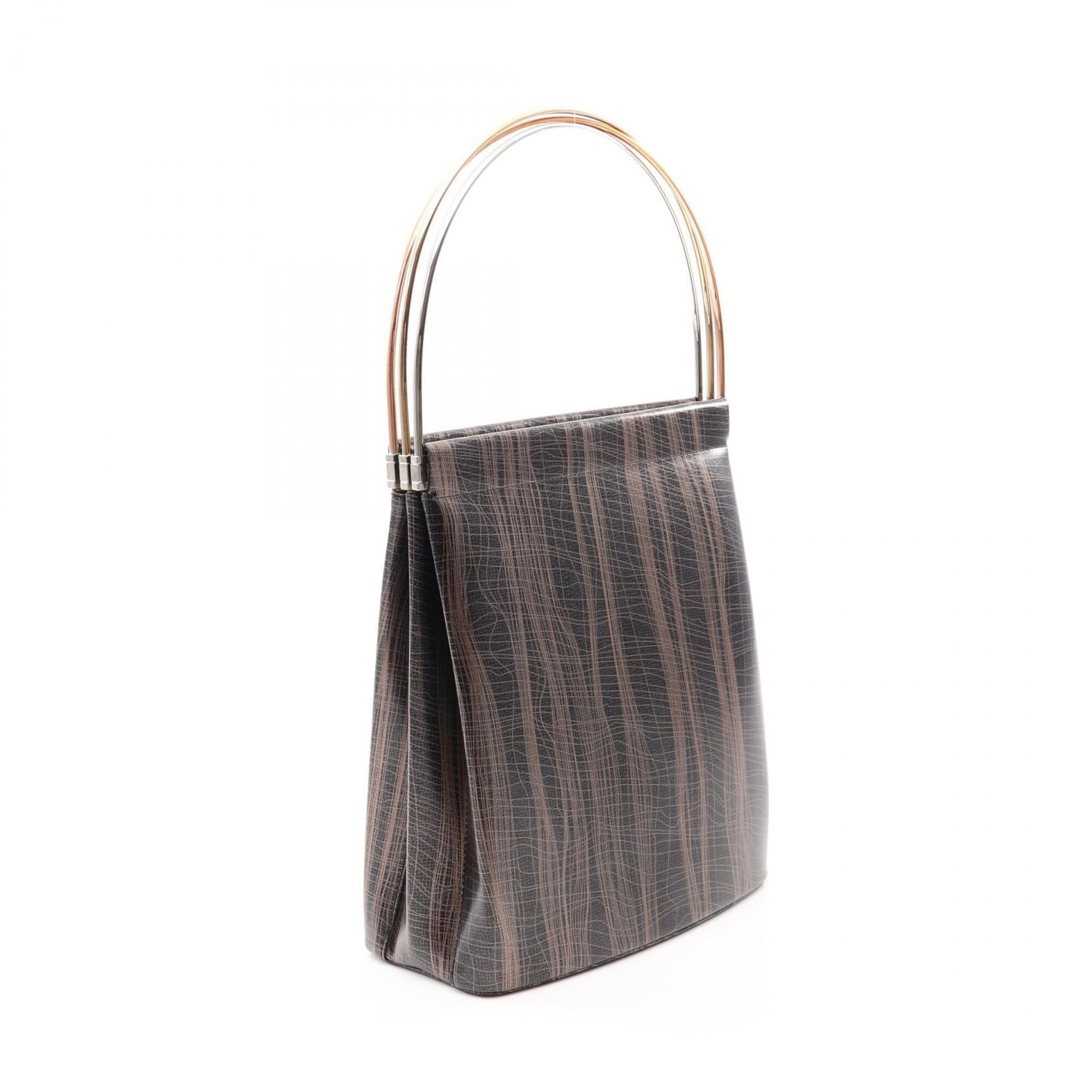 Cartier Black Brown Leather Handbag (Pre-Owned)