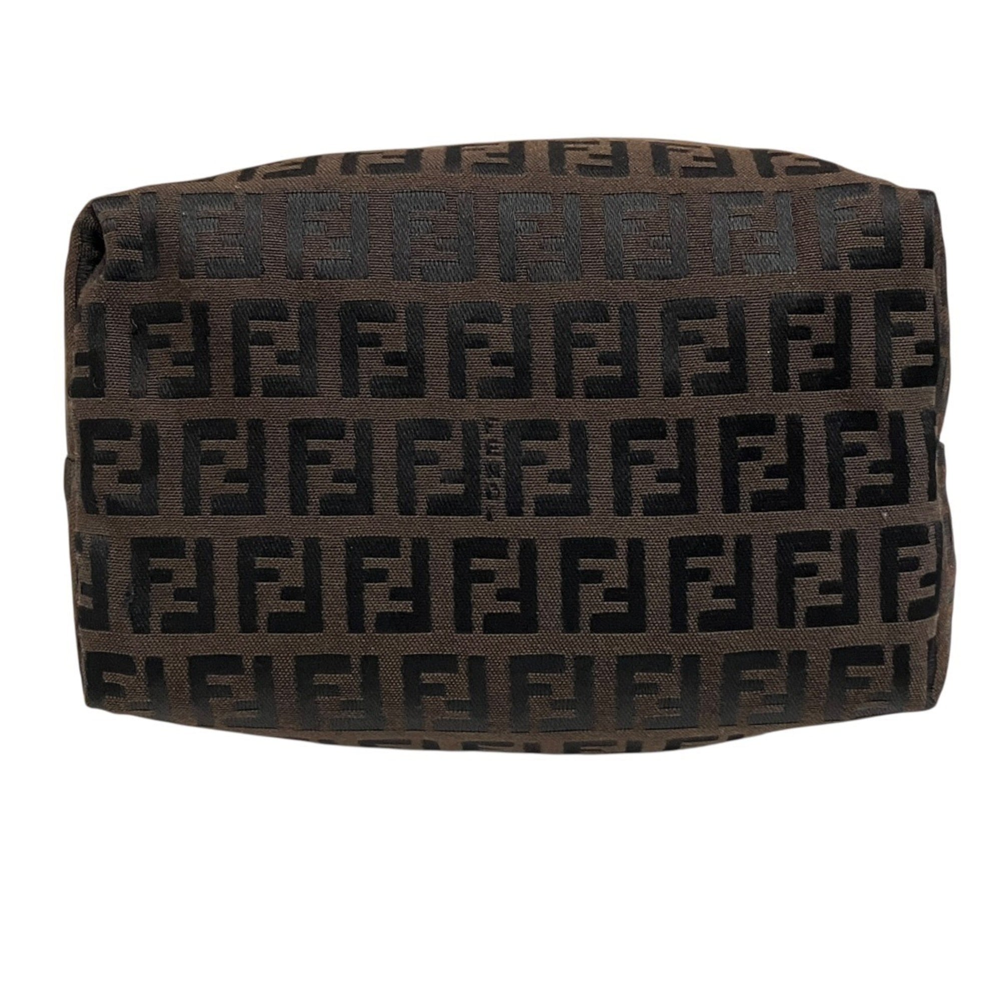Fendi Zucca Brown Canvas Leather Handbag (Pre-Owned)