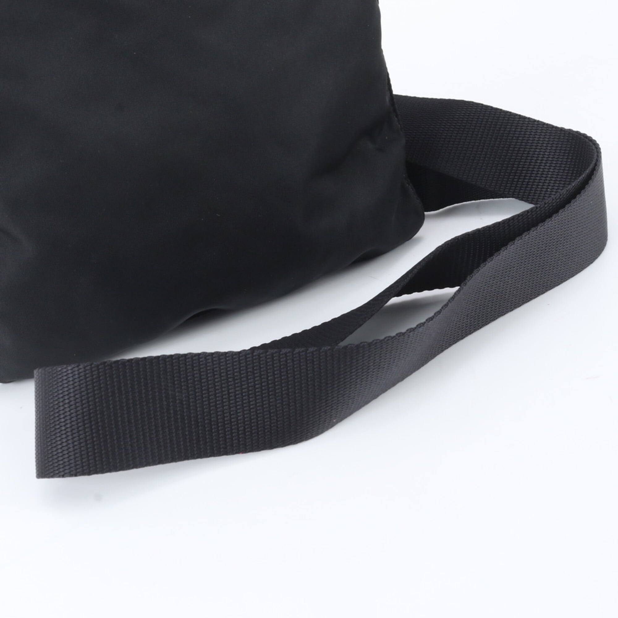 Prada Black Nylon Leather Messenger Bag Shoulder Bag (Pre-Owned)
