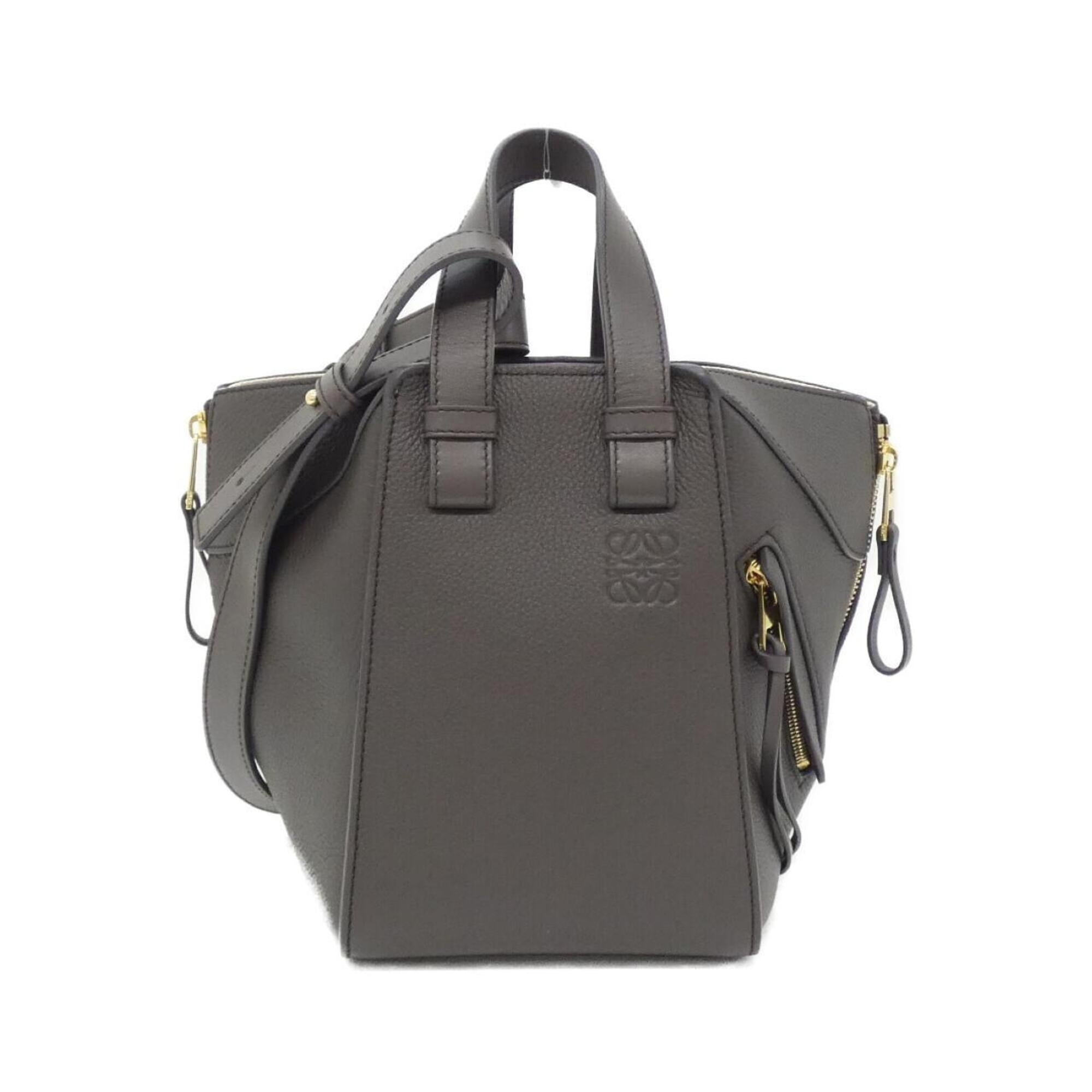 Loewe Hammock Dark Gray Leather Shoulder Bag (Pre-Owned)