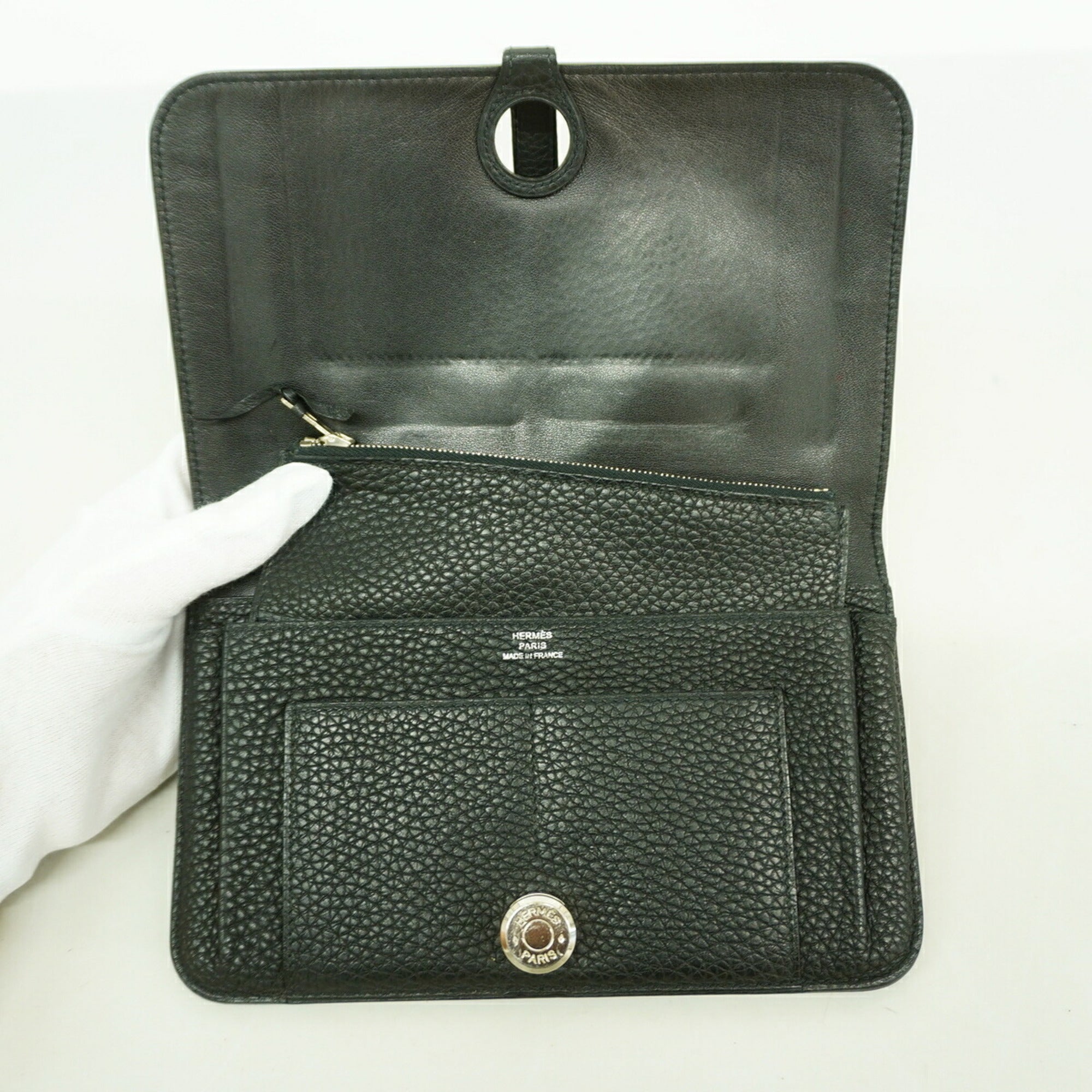Hermes Black Togo Leather Long Wallet (Bi-Fold) (Pre-Owned)