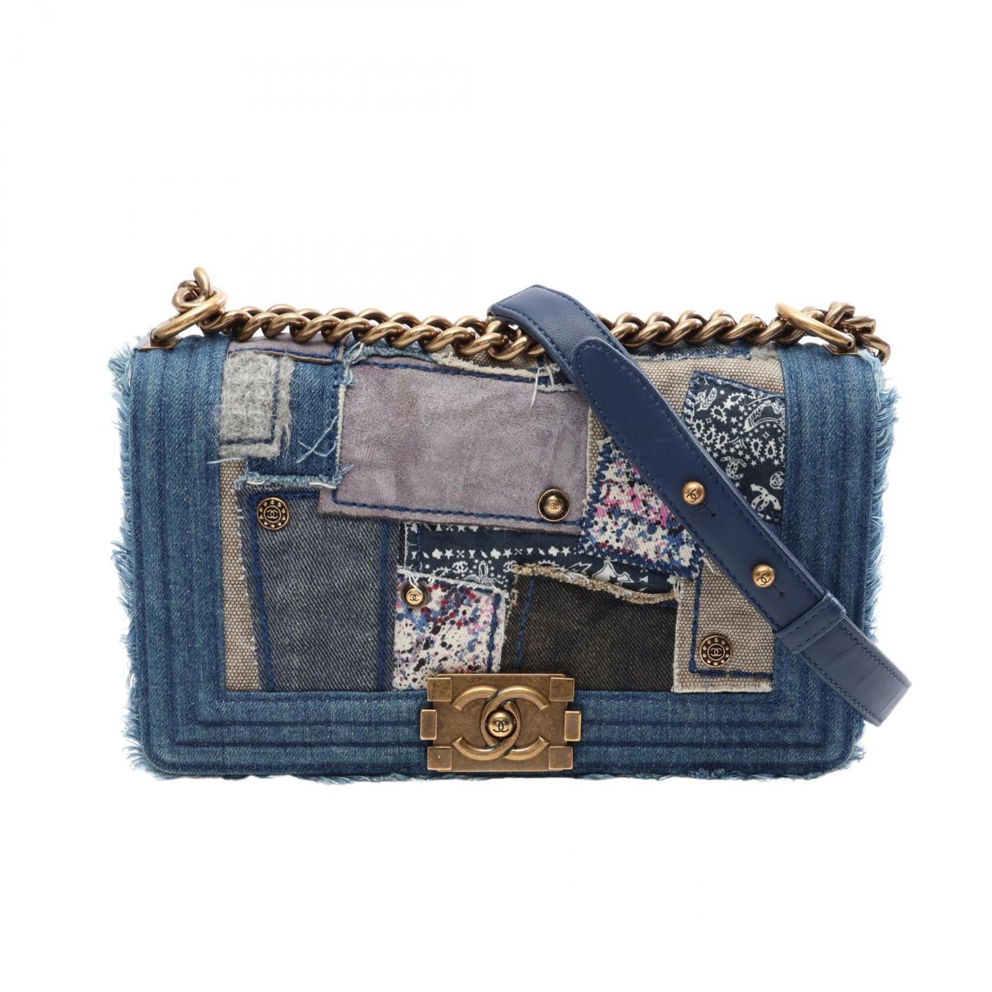 Chanel Blue Denim Handbag Shoulder Bag (Pre-Owned)