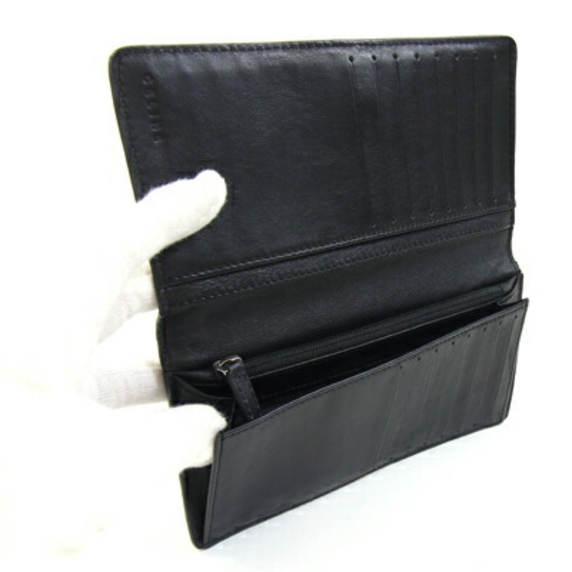 Celine Black Leather Long Wallet (Bi-Fold) (Pre-Owned)