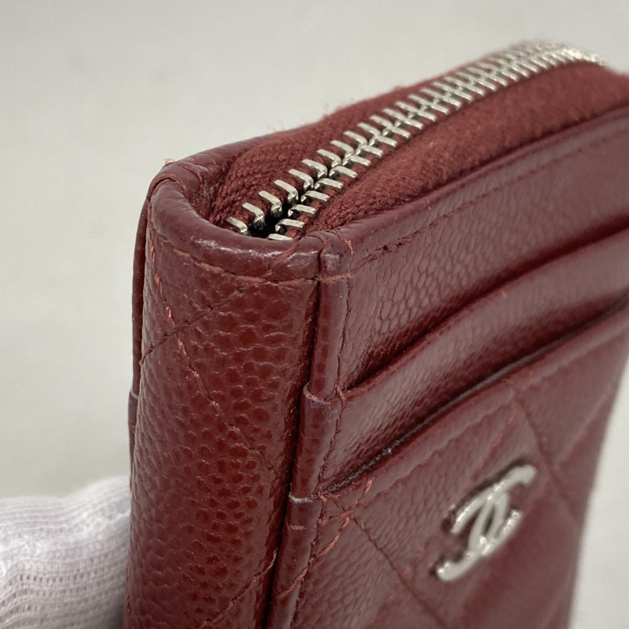 Chanel Bordeaux Grained Calfskin Coin Purse/Coin Case (Pre-Owned)