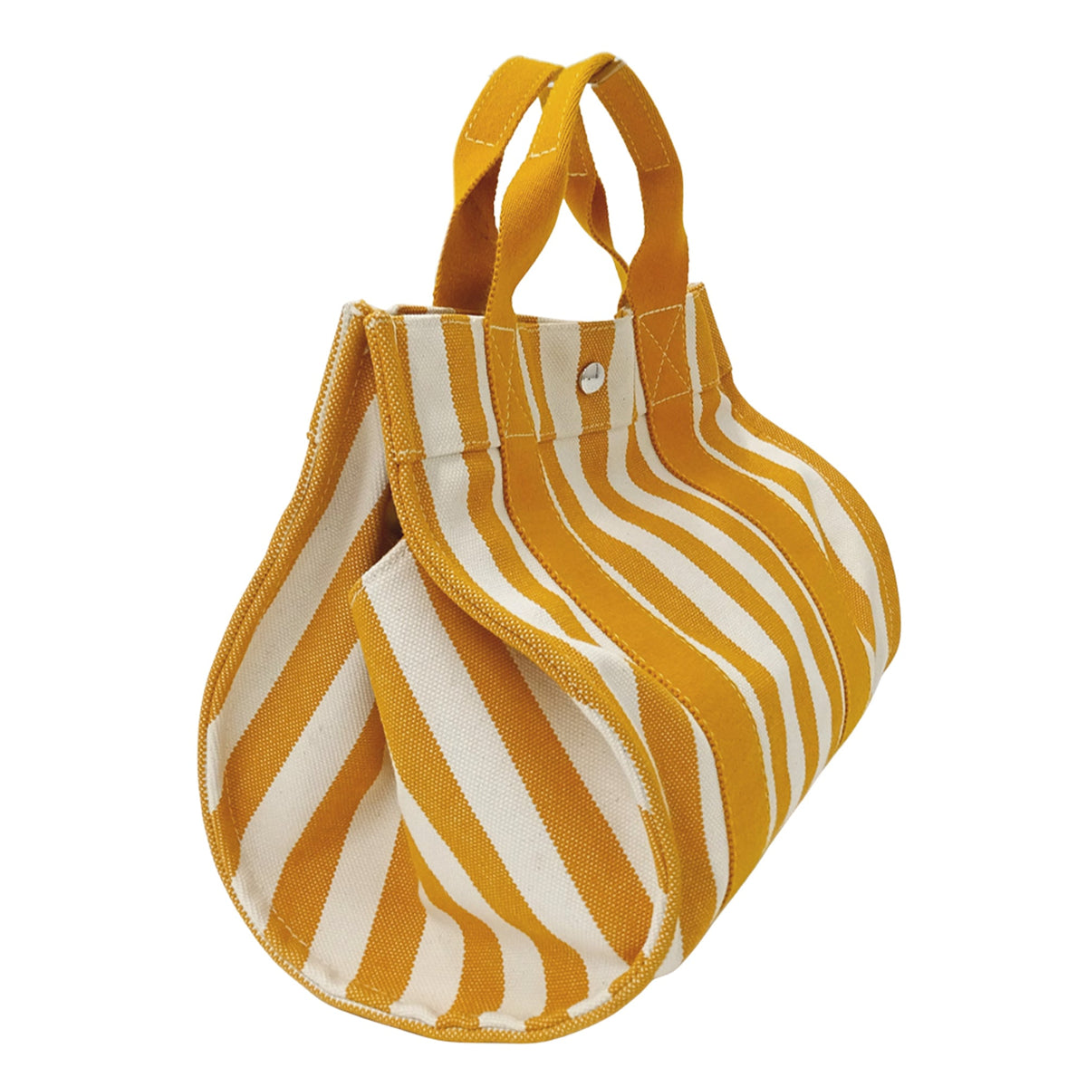 Hermes Orange White Canvas Handbag Pouch Tote Bag (Pre-Owned)