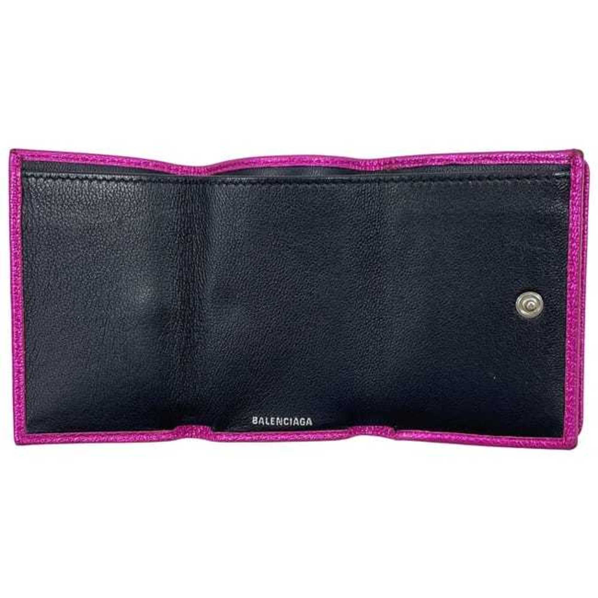 Balenciaga Pink Leather Wallet (Tri-Fold) (Pre-Owned)
