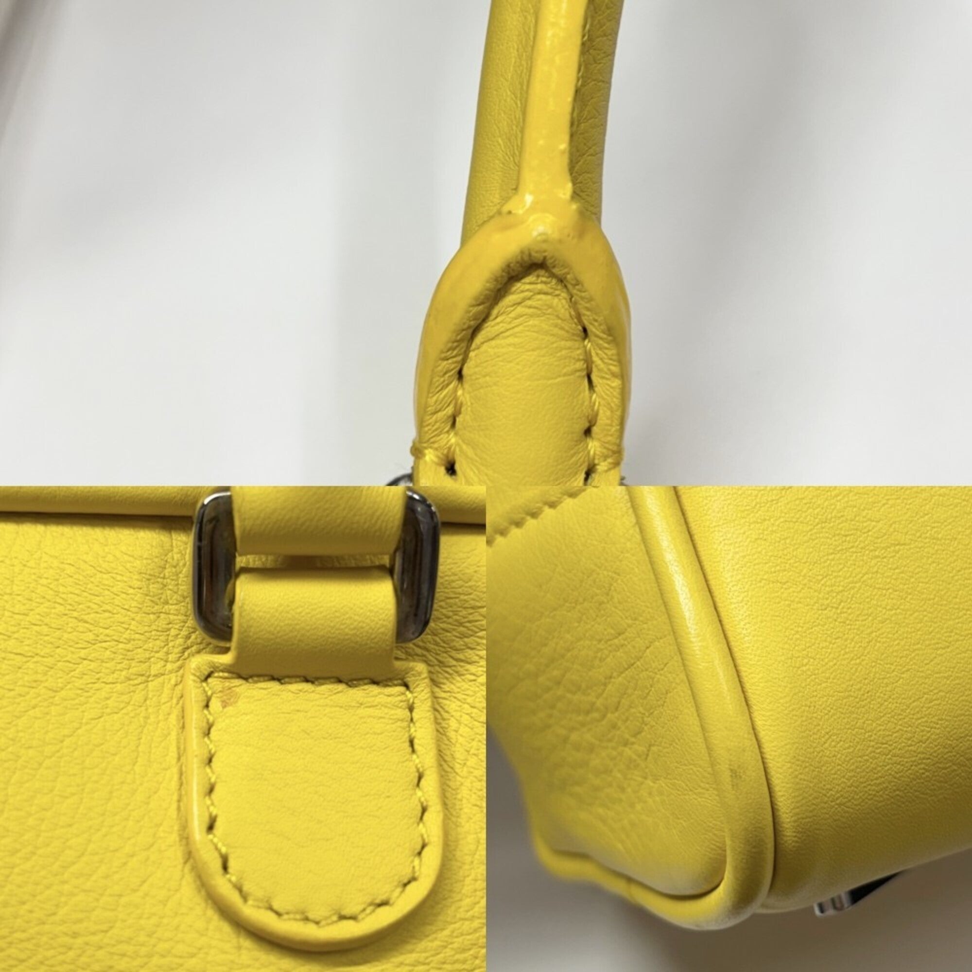 Loewe Yellow Leather Handbag Shoulder Bag (Pre-Owned)