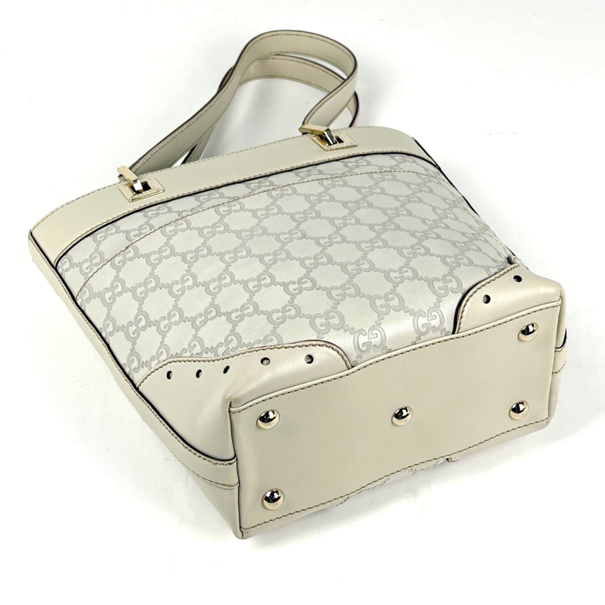 Gucci White Leather Tote Bag (Pre-Owned)