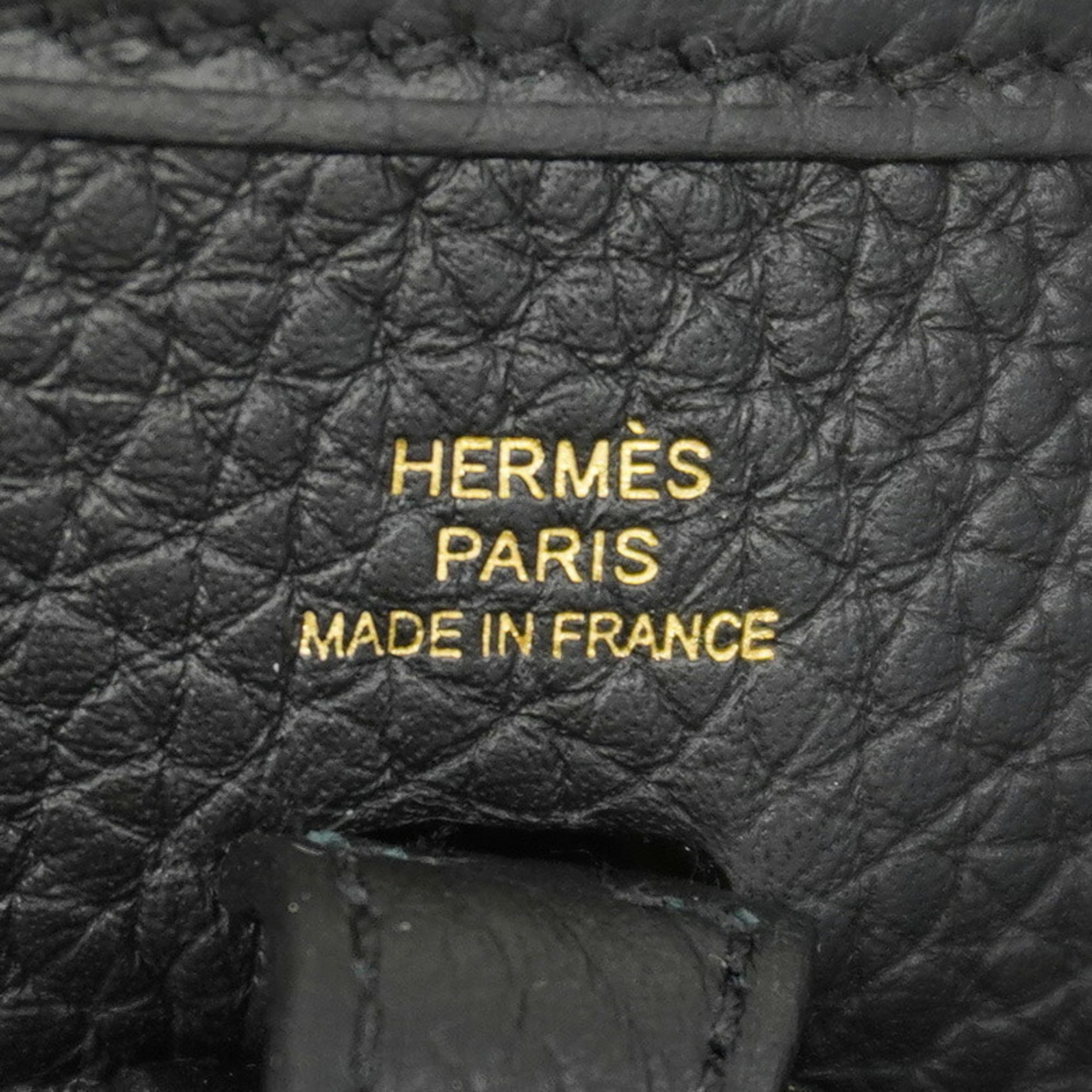 Hermes Black Taurillon Clemence Leather Shoulder Bag (Pre-Owned)