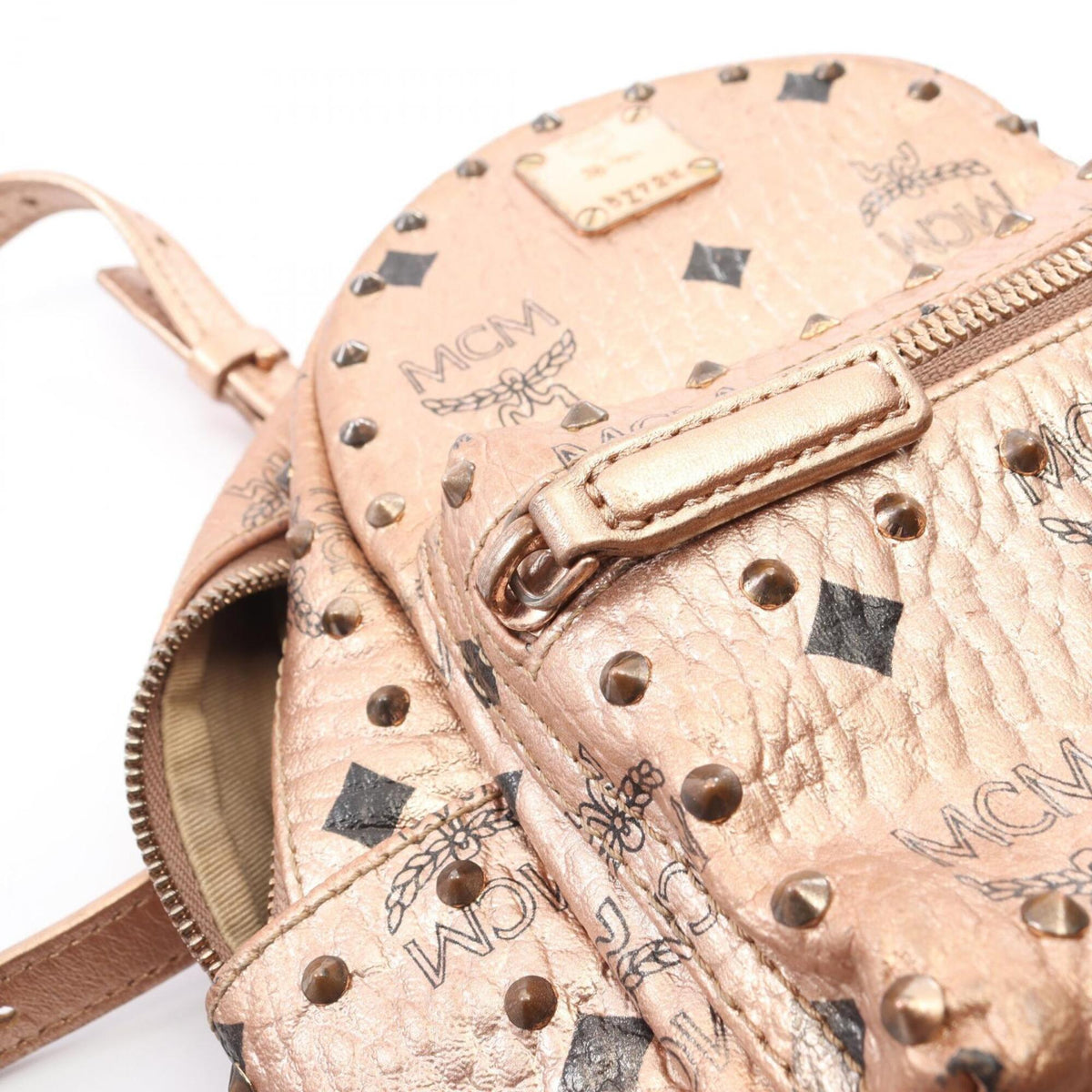 Mcm Gold Leather Backpack Handbag (Pre-Owned)