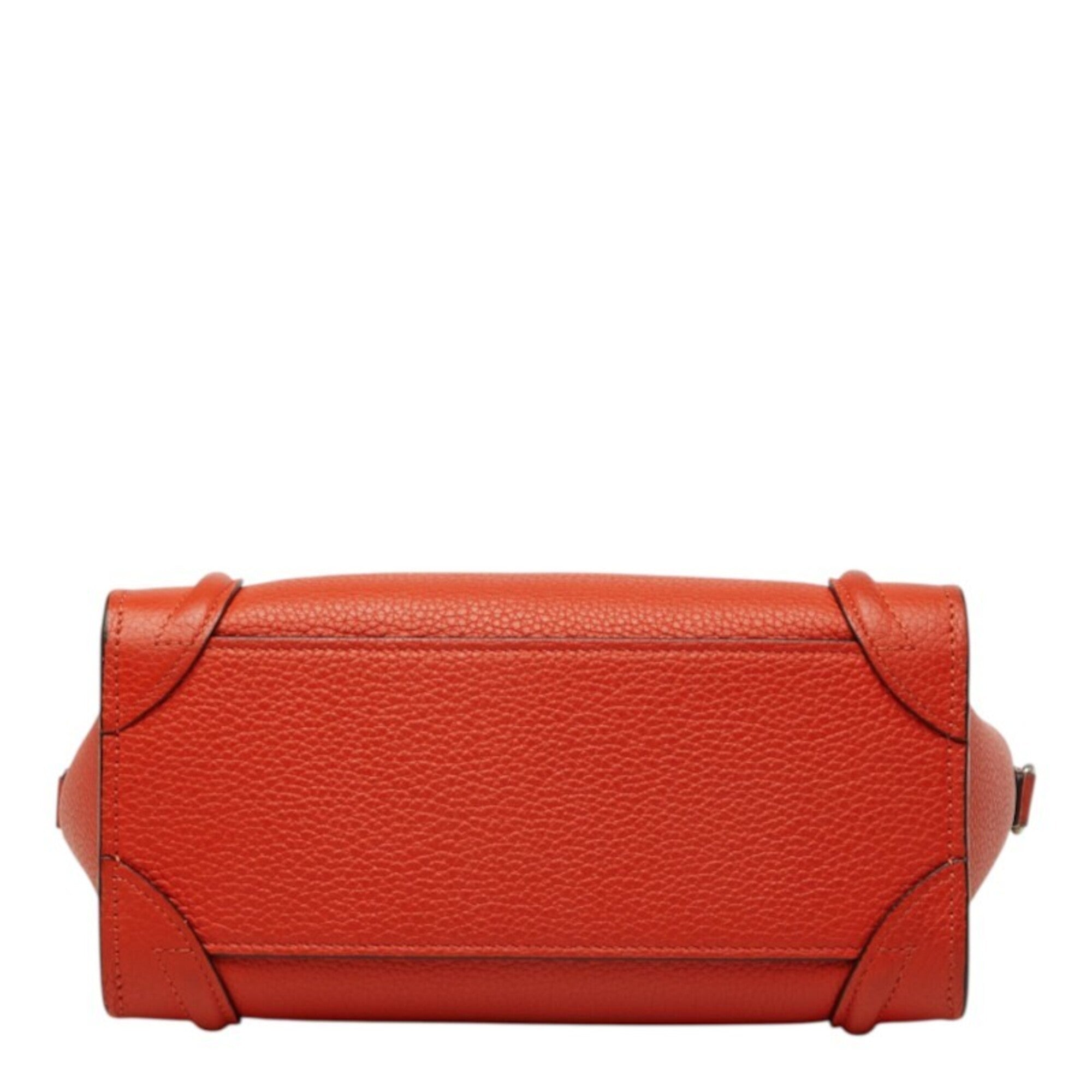 Celine Red Color Leather Handbag Shoulder Bag (Pre-Owned)