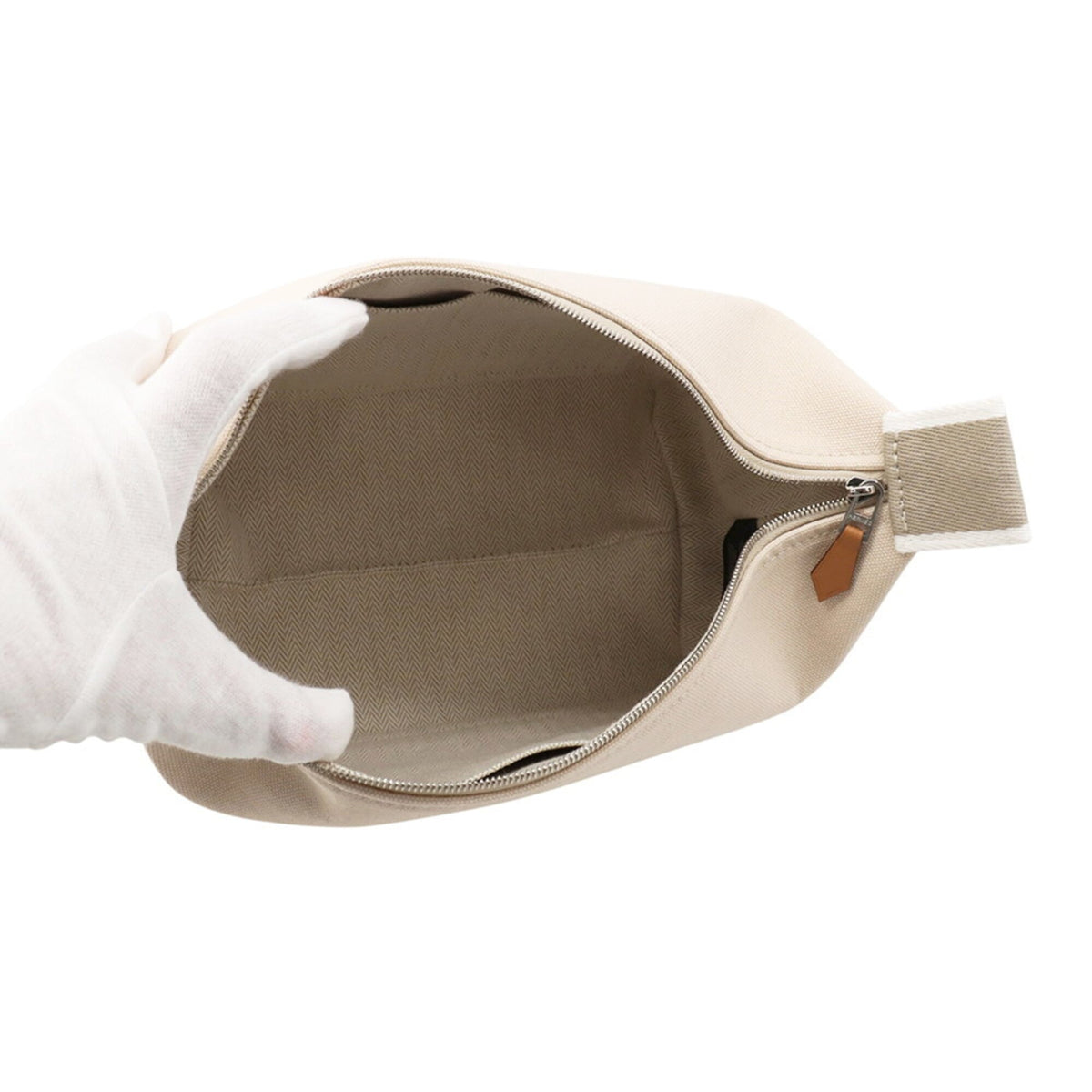 Hermes Natural Canvas Handbag Pouch (Pre-Owned)