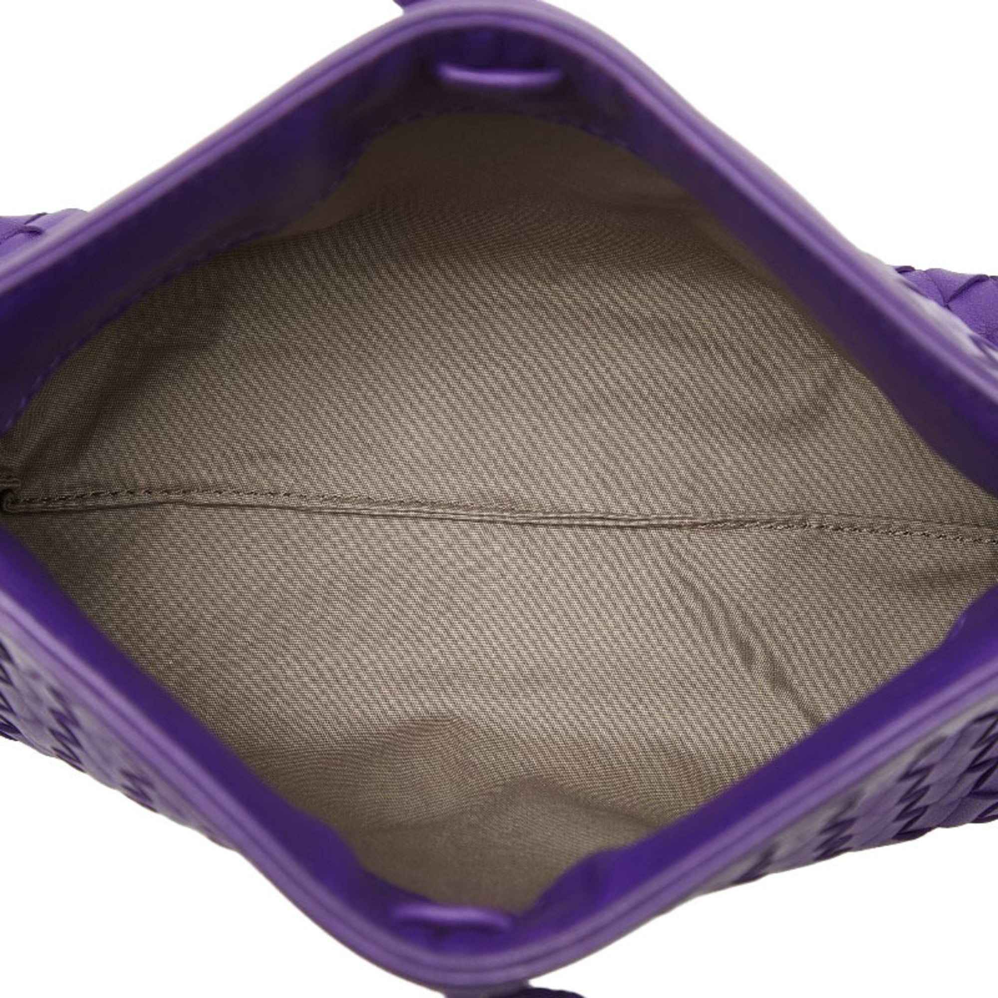 Bottega Veneta Purple Leather Handbag Shoulder Bag (Pre-Owned)