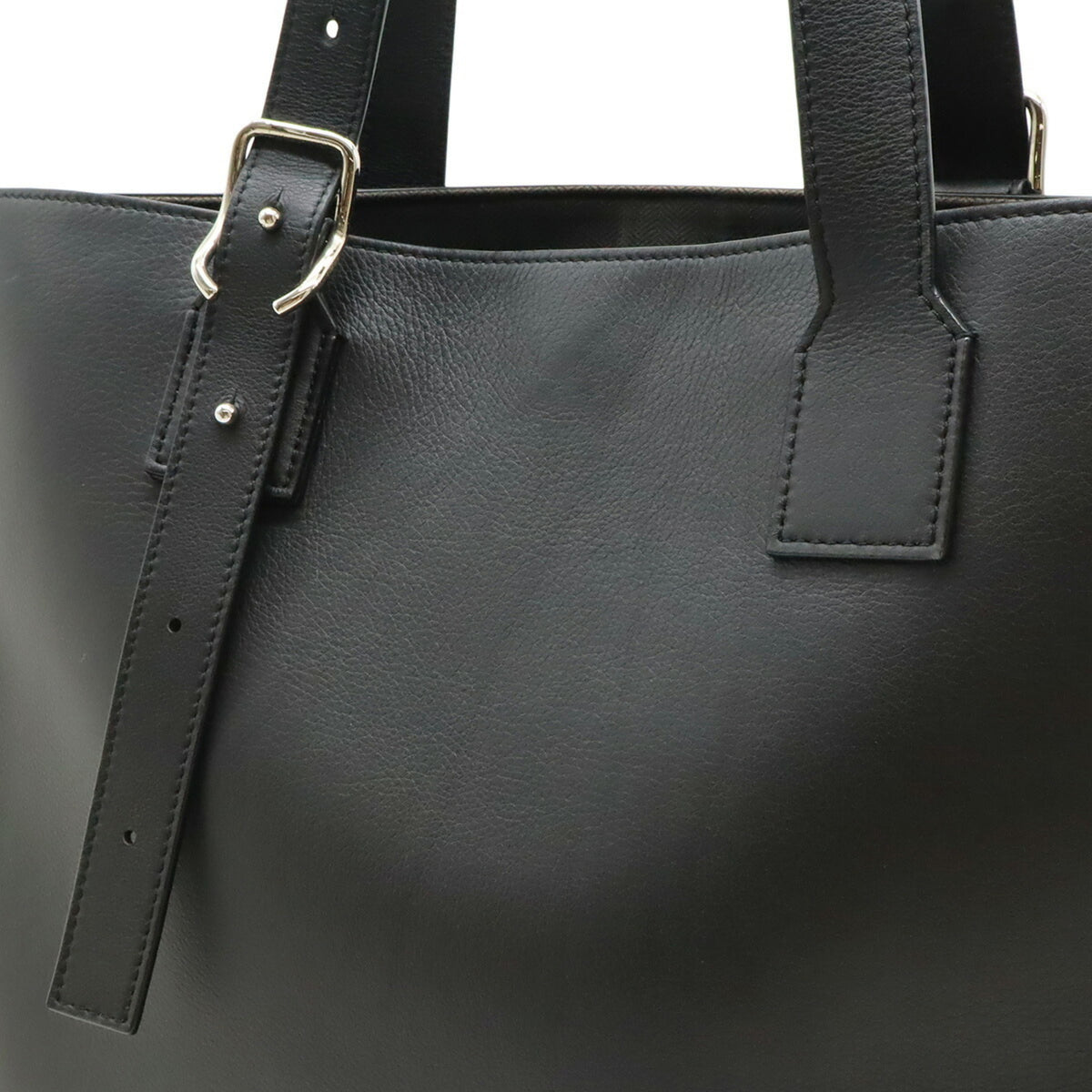 Loewe Black White Leather Shoulder Bag Tote Bag (Pre-Owned)