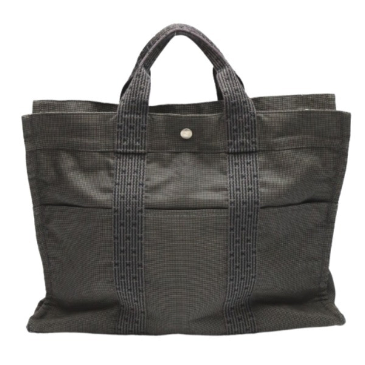 Hermes Gray Canvas Tote Bag (Pre-Owned)