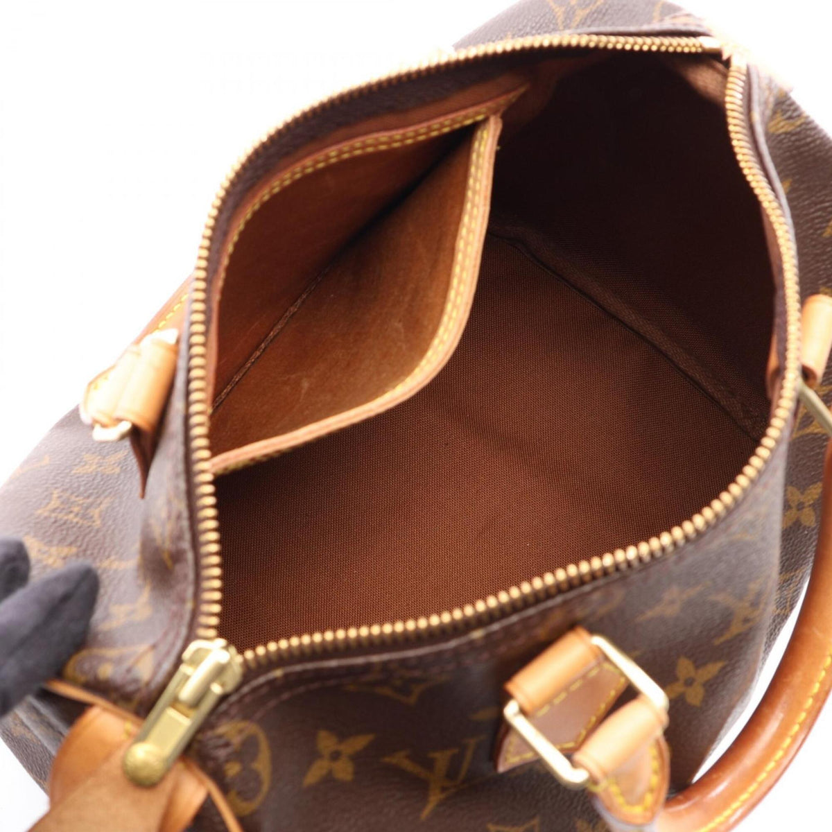 Louis Vuitton Brown Coated Canvas Leather Monogram Handbag (Pre-Owned)