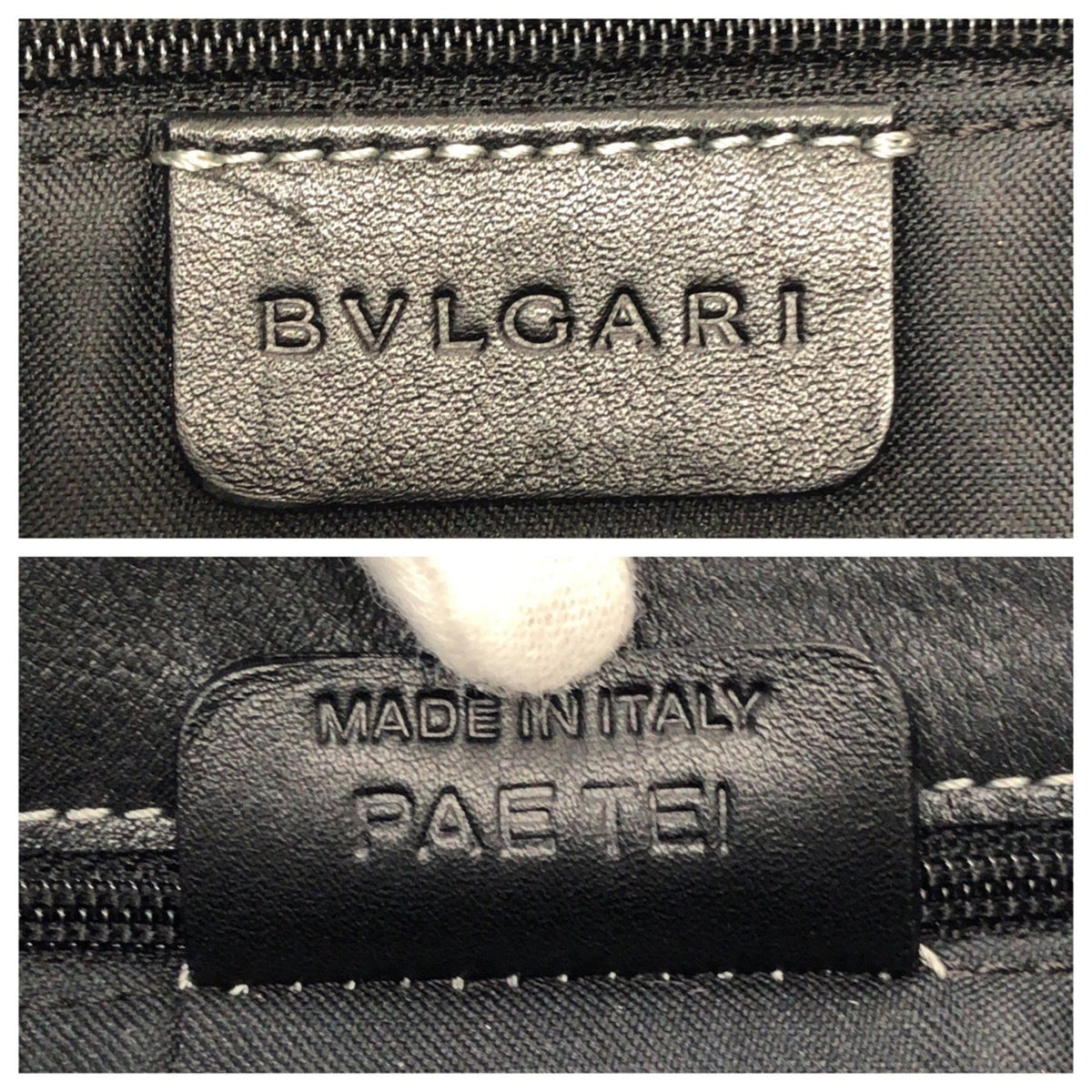Bvlgari Black Leather Shoulder Bag Tote Bag (Pre-Owned)
