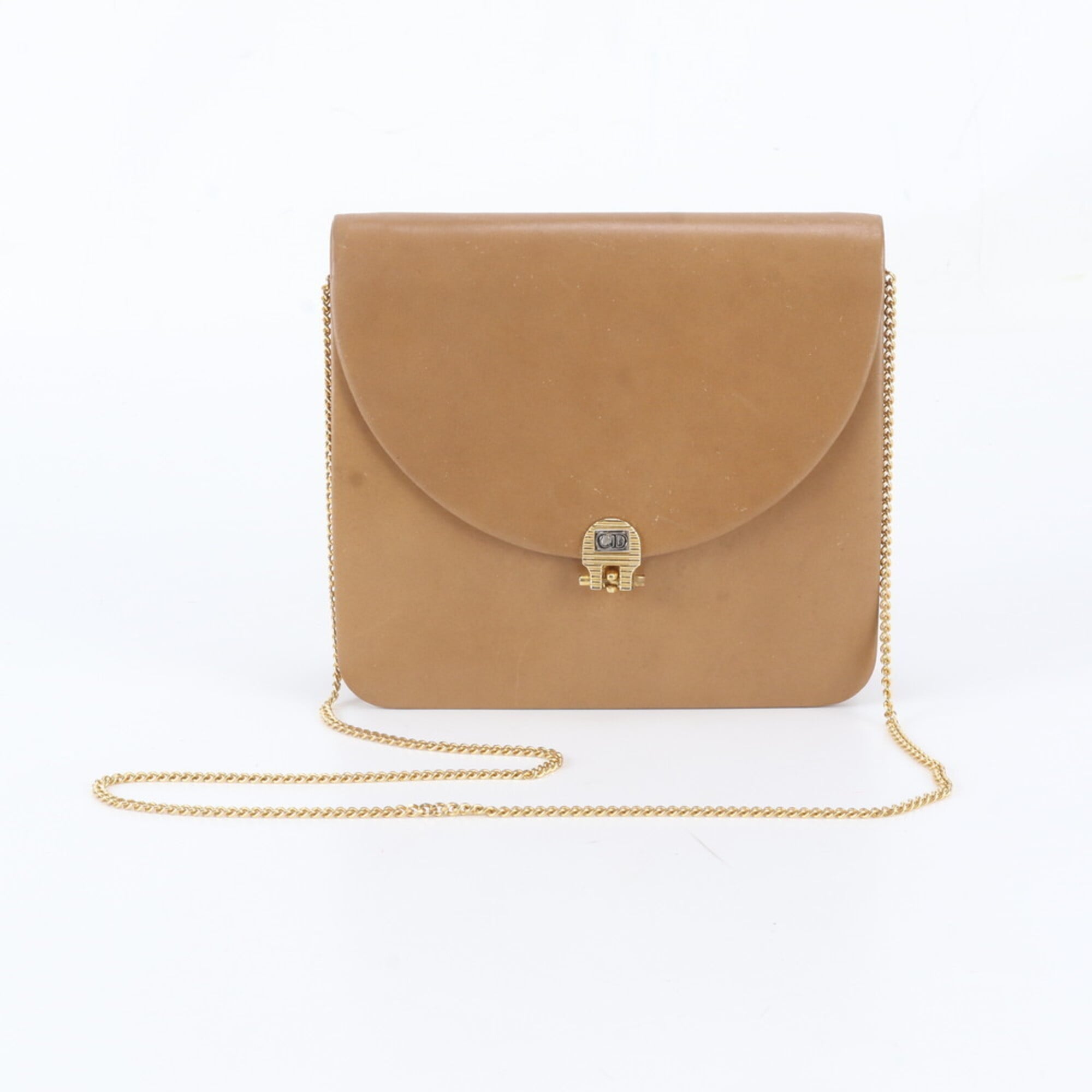 Christian Dior Beige Leather Shoulder Bag Tote Bag (Pre-Owned)