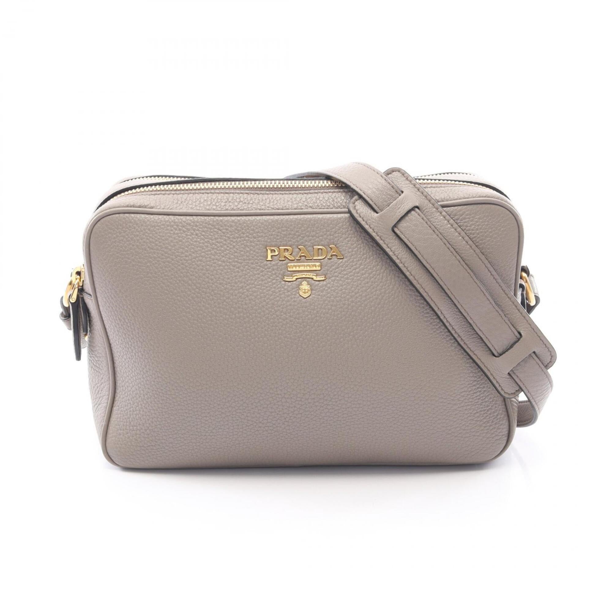 Prada Beige Leather Handbag Shoulder Bag (Pre-Owned)