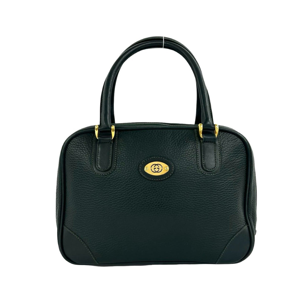 Gucci Green Leather Boston Bag Handbag (Pre-Owned)