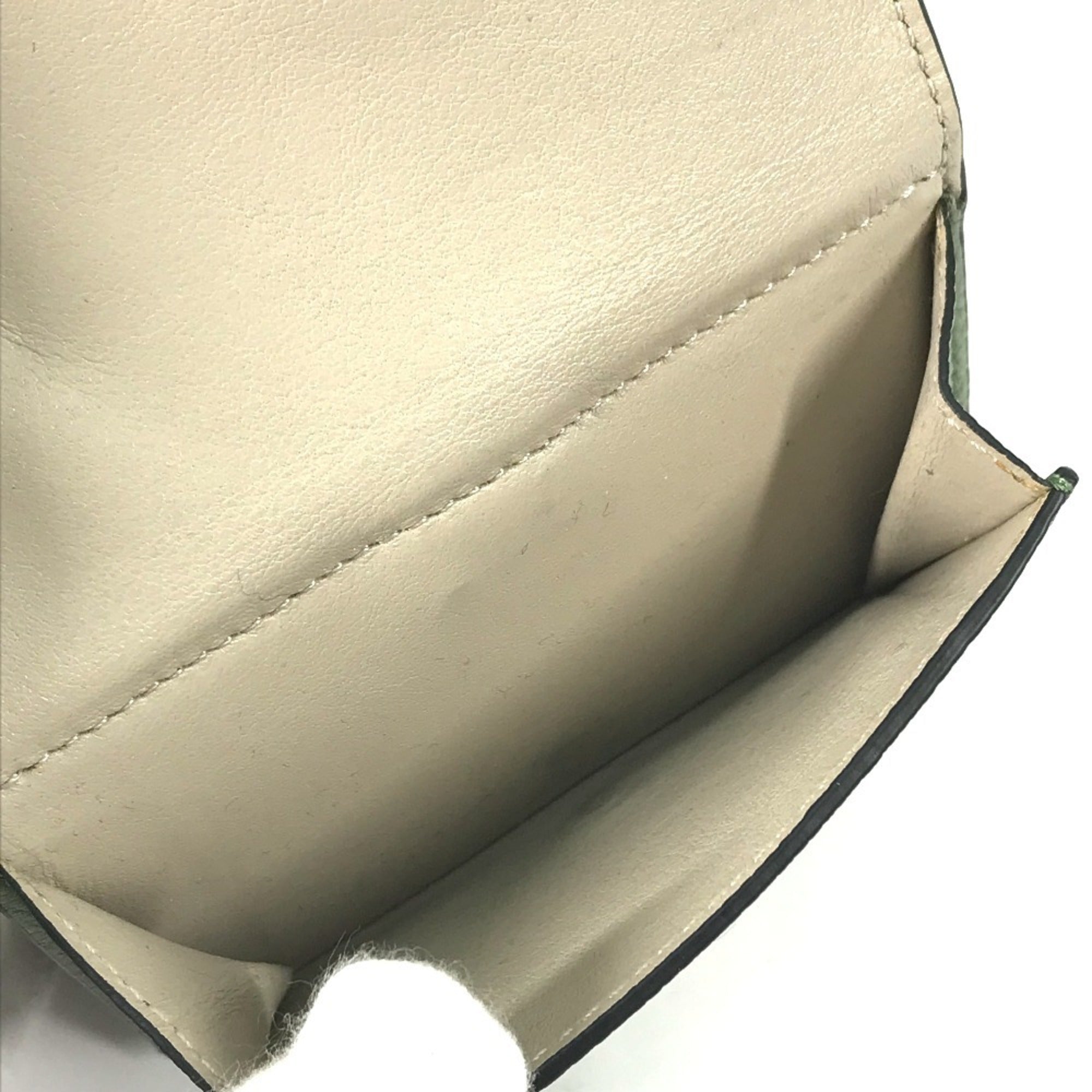 Loewe Brown Green Leather Wallet (Tri-Fold) (Pre-Owned)