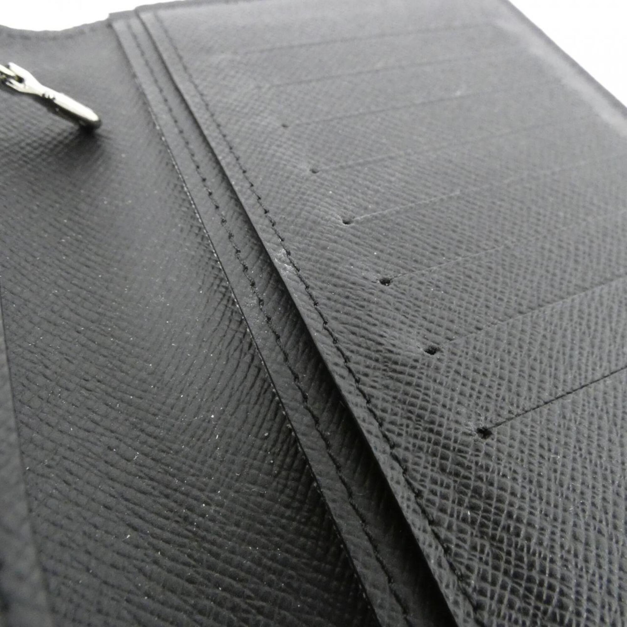 Louis Vuitton Black Leather Long Wallet (Bi-Fold) (Pre-Owned)