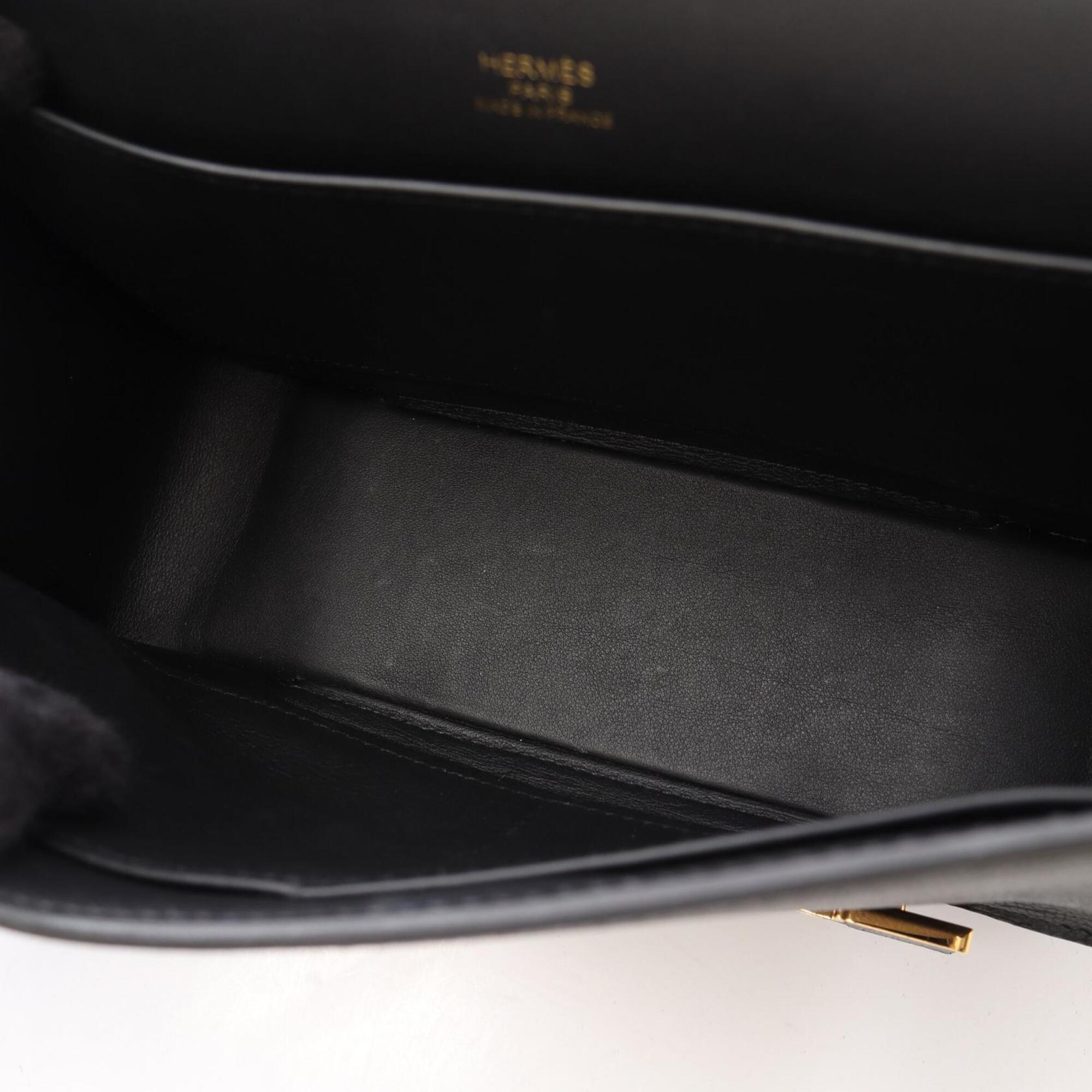 Hermes Black Chevre Leather Shoulder Bag (Pre-Owned)