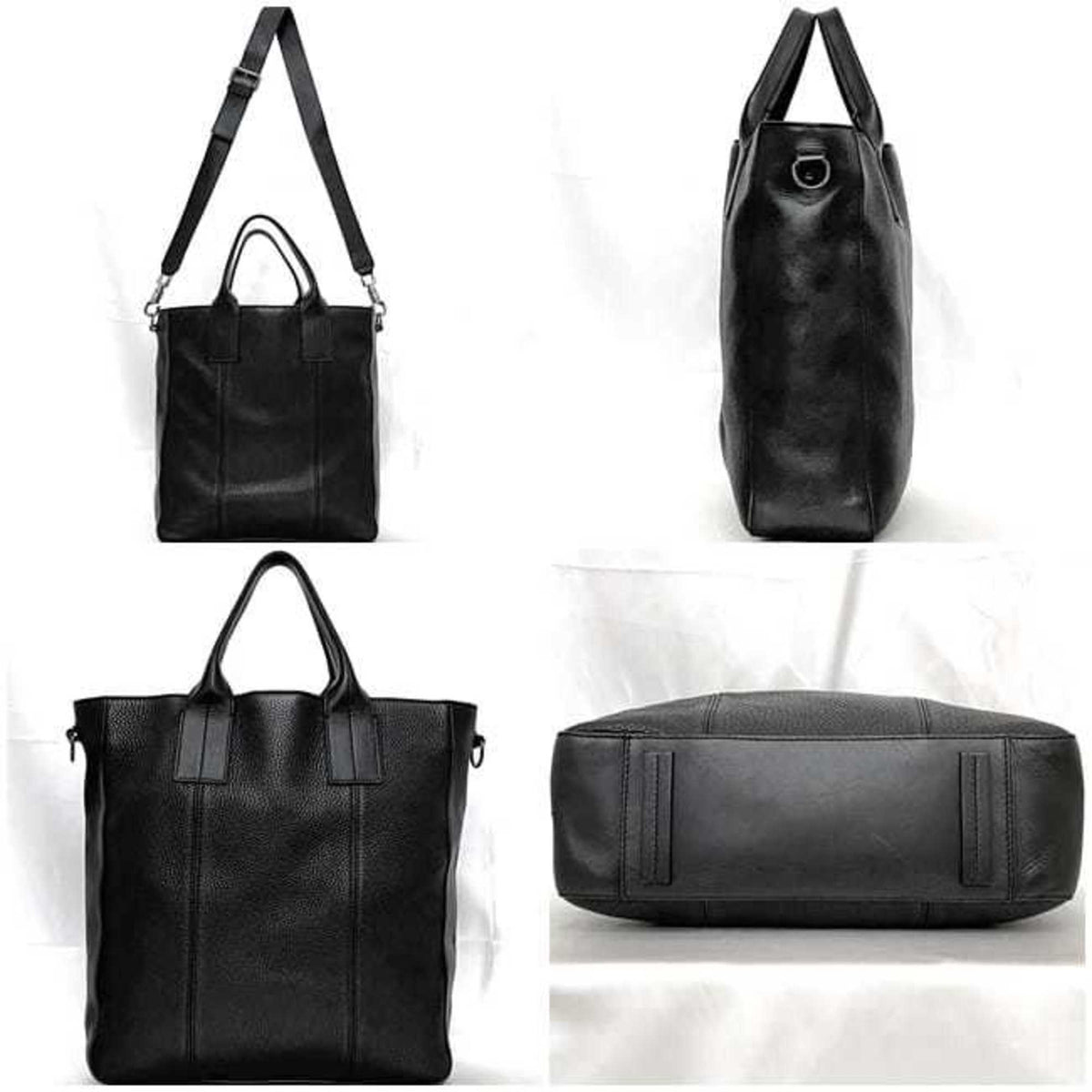 Christian Louboutin Black Red Color Leather Shoulder Bag Tote Bag (Pre-Owned)