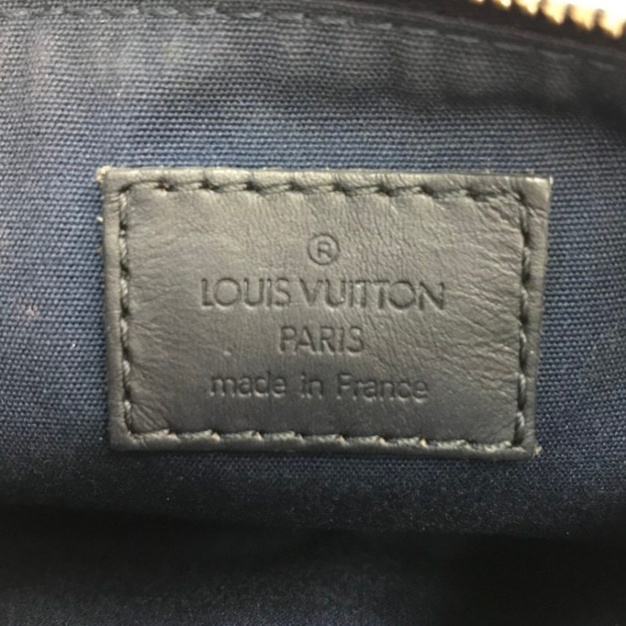 Louis Vuitton Navy Canvas Leather Pouch (Pre-Owned)