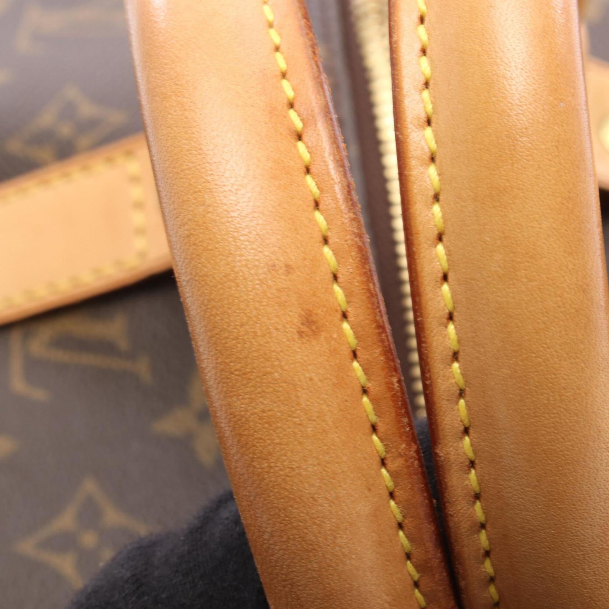 Louis Vuitton Brown Pvc Coated Canvas Leather Boston Bag (Pre-Owned)