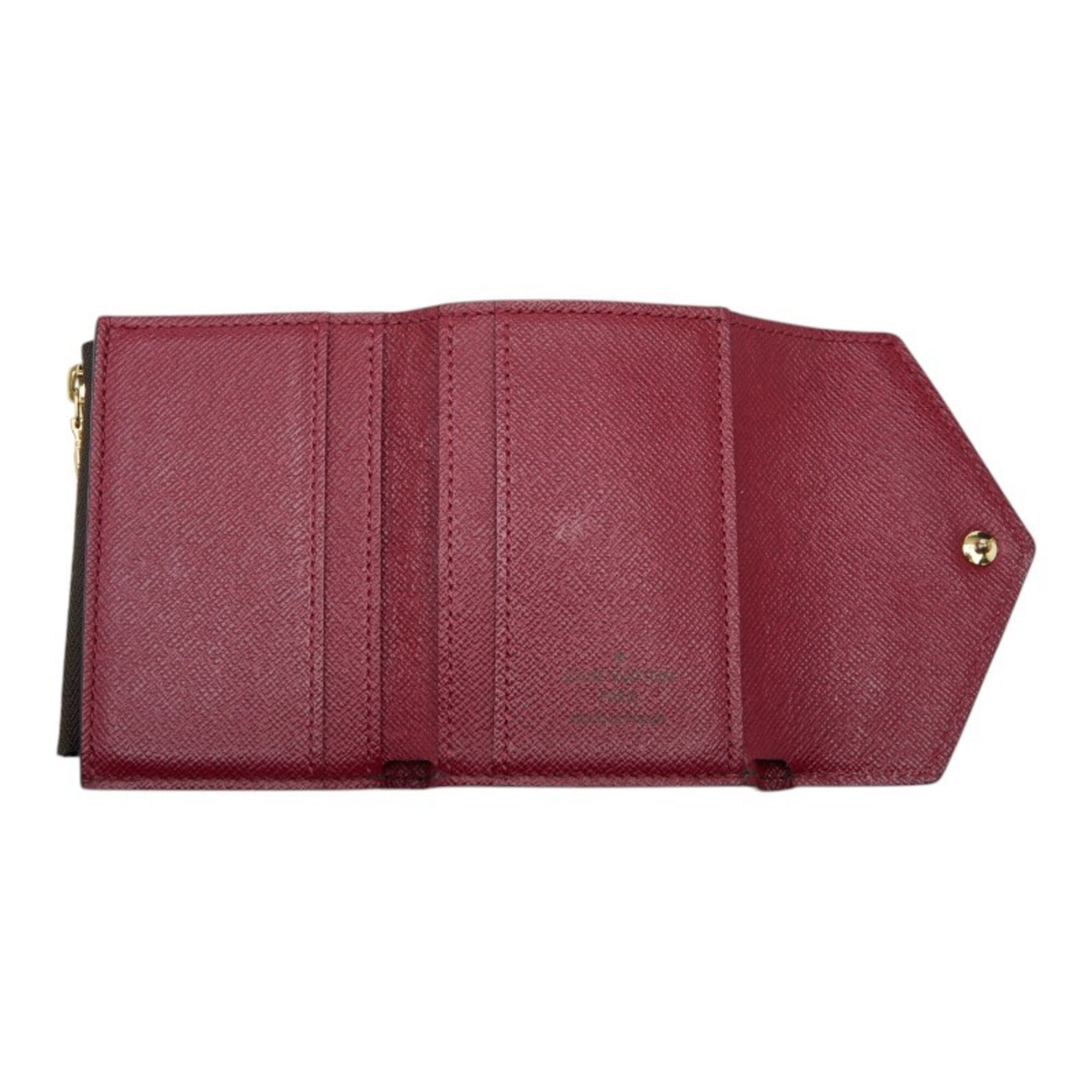 Louis Vuitton Brown Fuchsia Pink Pvc Leather Wallet (Tri-Fold) (Pre-Owned)