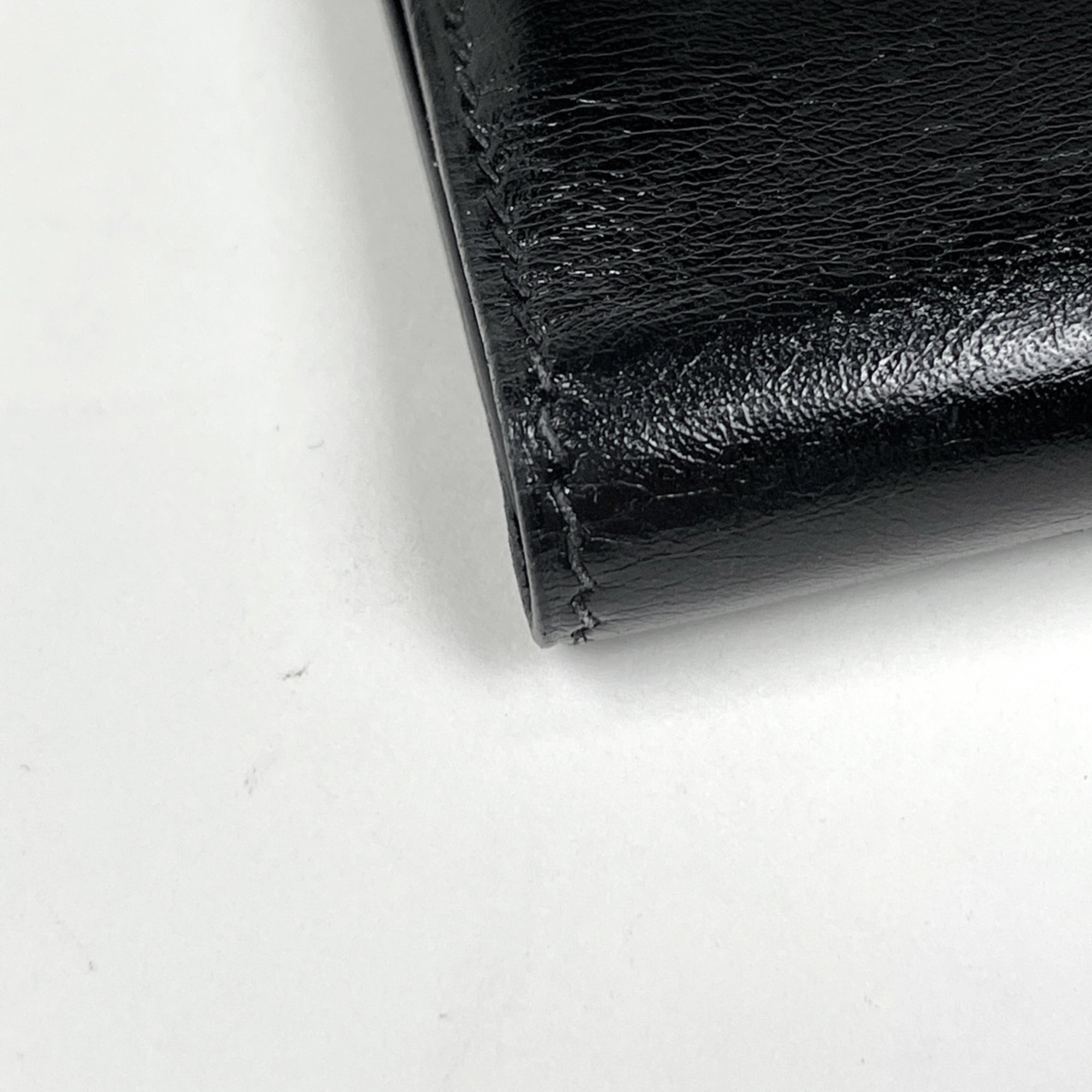 Hermes Bearn Black Box Calf Leather Long Wallet (Bi-Fold) (Pre-Owned)