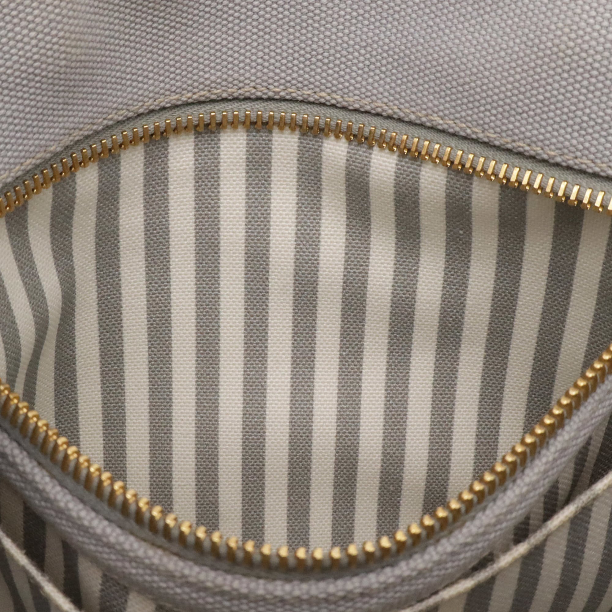 Prada Canapa Light Gray Canvas Handbag Shoulder Bag Tote Bag (Pre-Owned)