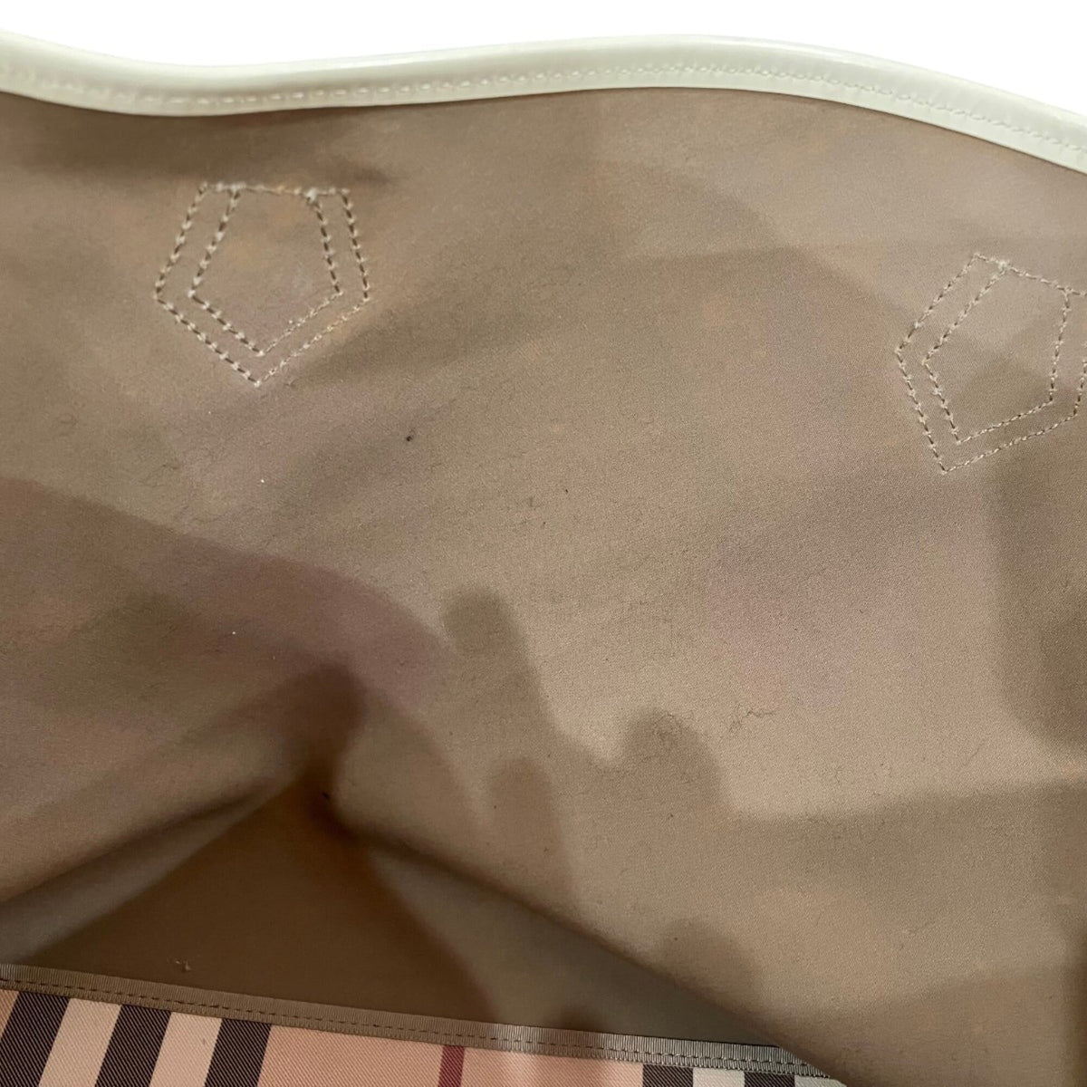 Burberry Beige Pvc Leather Tote Bag (Pre-Owned)