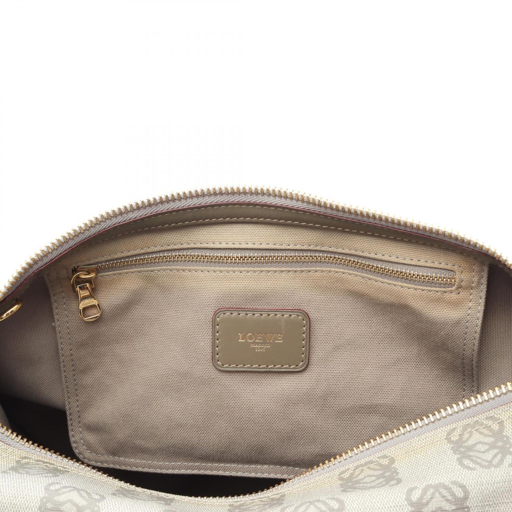 Loewe Gray Coated Canvas Leather Handbag Tote Bag (Pre-Owned)