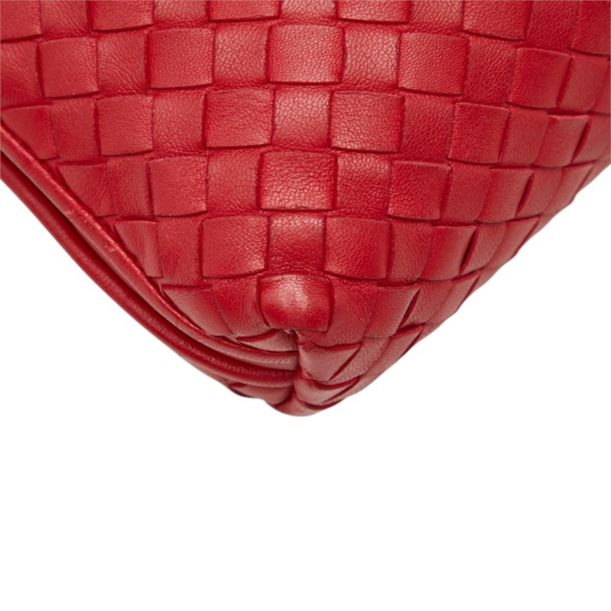 Bottega Veneta Red Color Leather Shoulder Bag (Pre-Owned)
