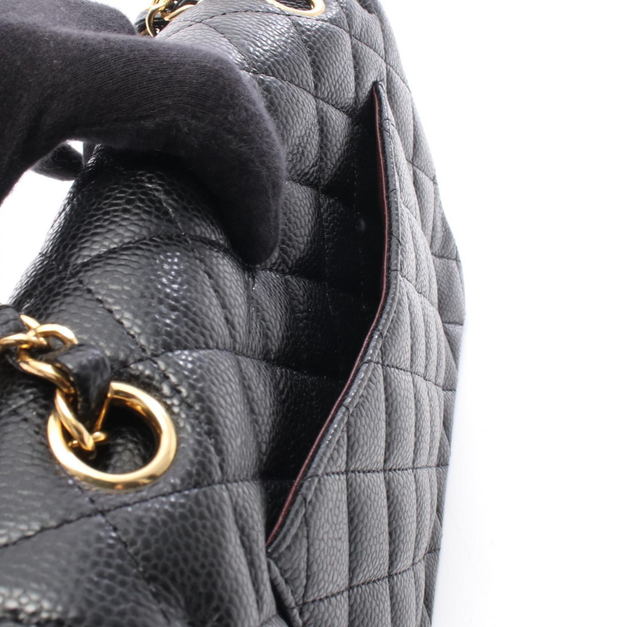 Chanel Black Grained Calfskin Handbag Shoulder Bag (Pre-Owned)