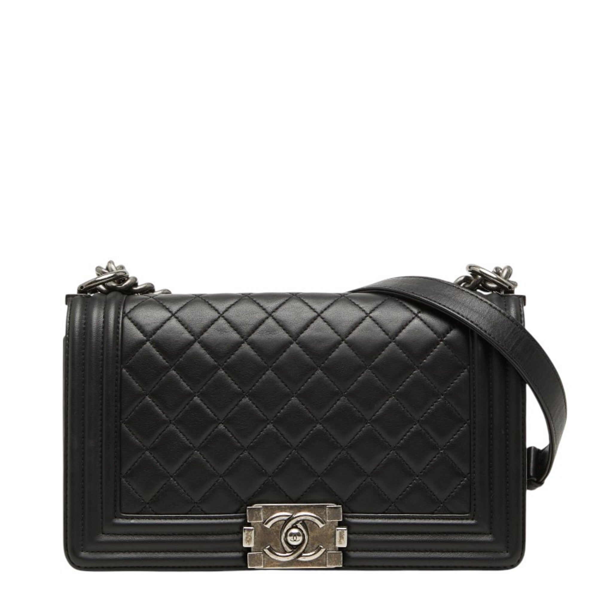Chanel Black Leather Shoulder Bag (Pre-Owned)