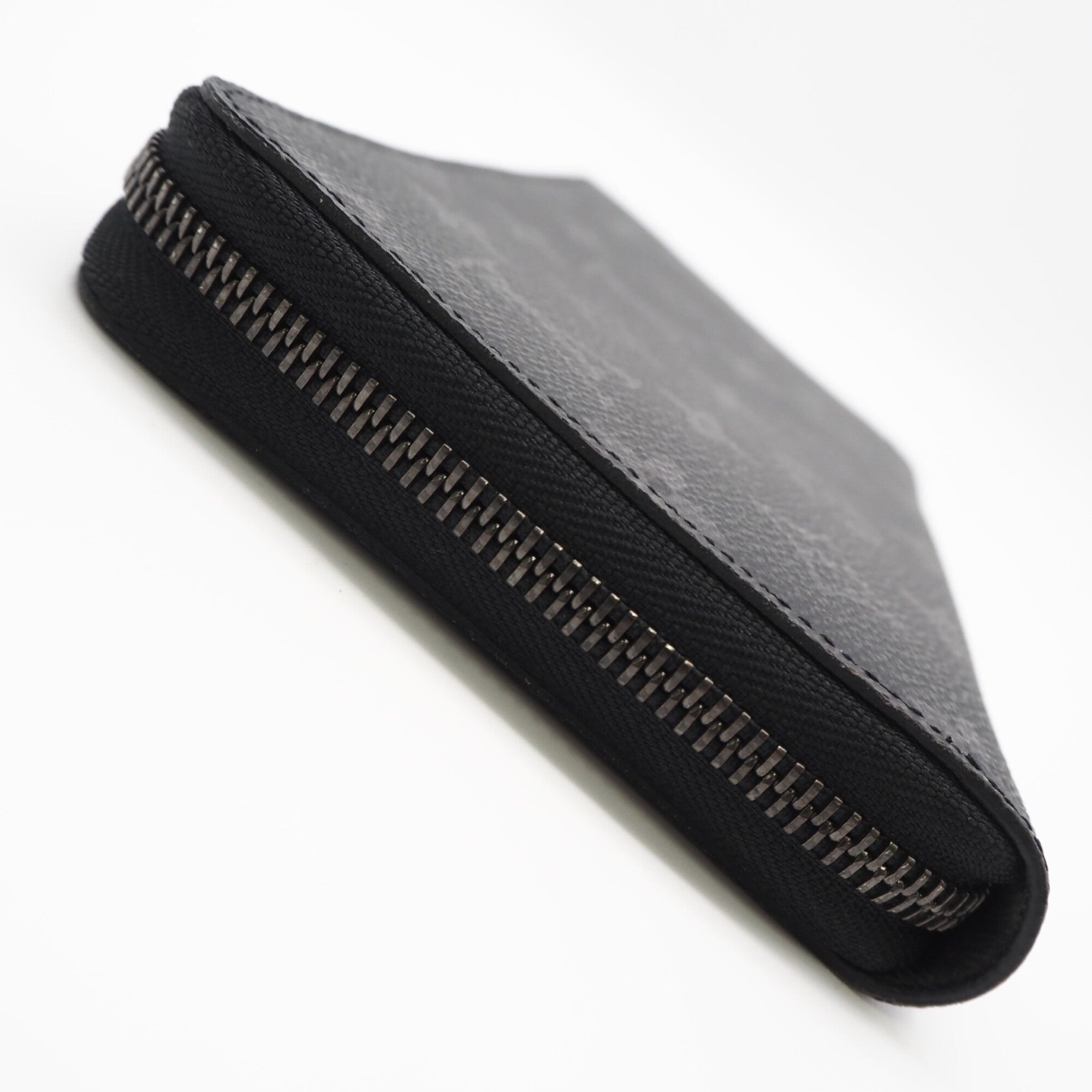 Louis Vuitton Black Gray Coated Canvas Leather Long Wallet (Bi-Fold) (Pre-Owned)