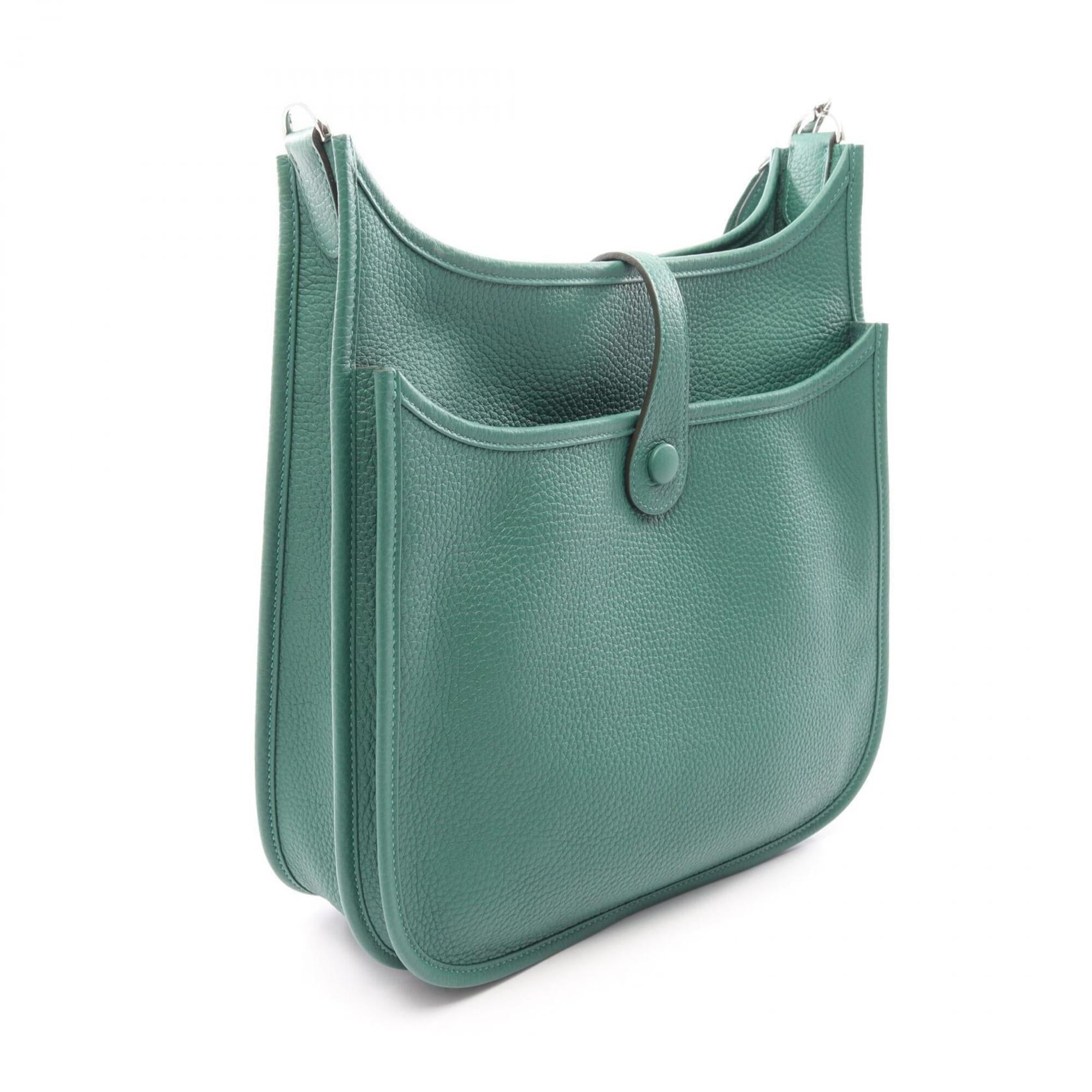 Hermes Green Taurillon Clemence Leather Leather Handbag Shoulder Bag (Pre-Owned)