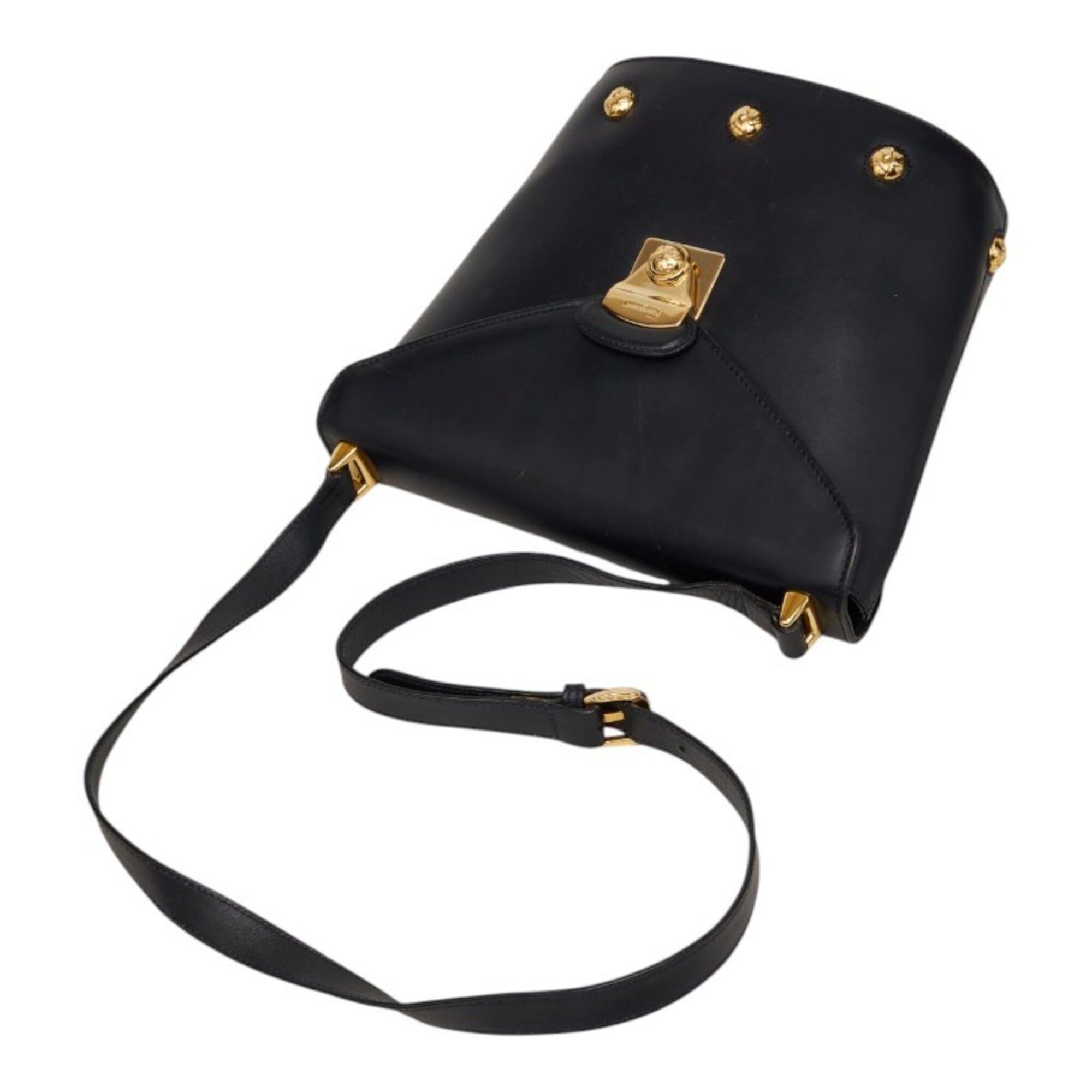 Salvatore Ferragamo Black Leather Shoulder Bag (Pre-Owned)