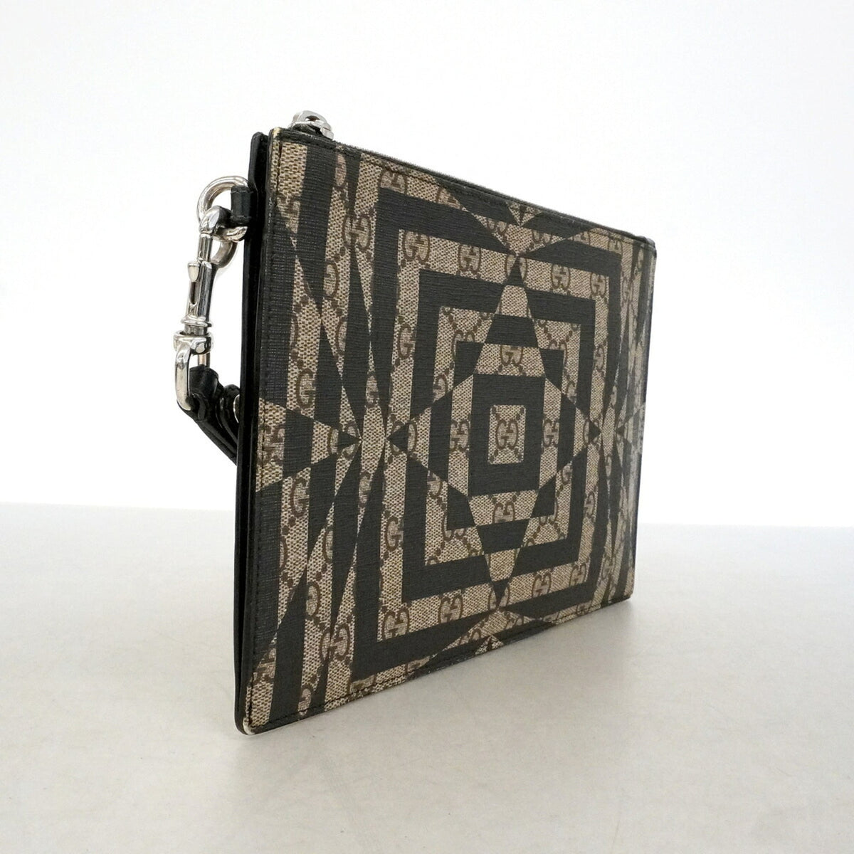 Gucci Black Brown Pvc Clutch Bag (Pre-Owned)