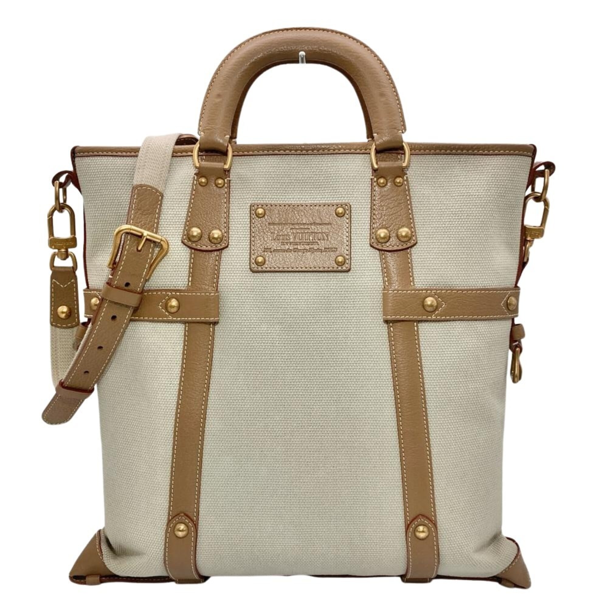 Louis Vuitton Beige Canvas Tote Bag (Pre-Owned)