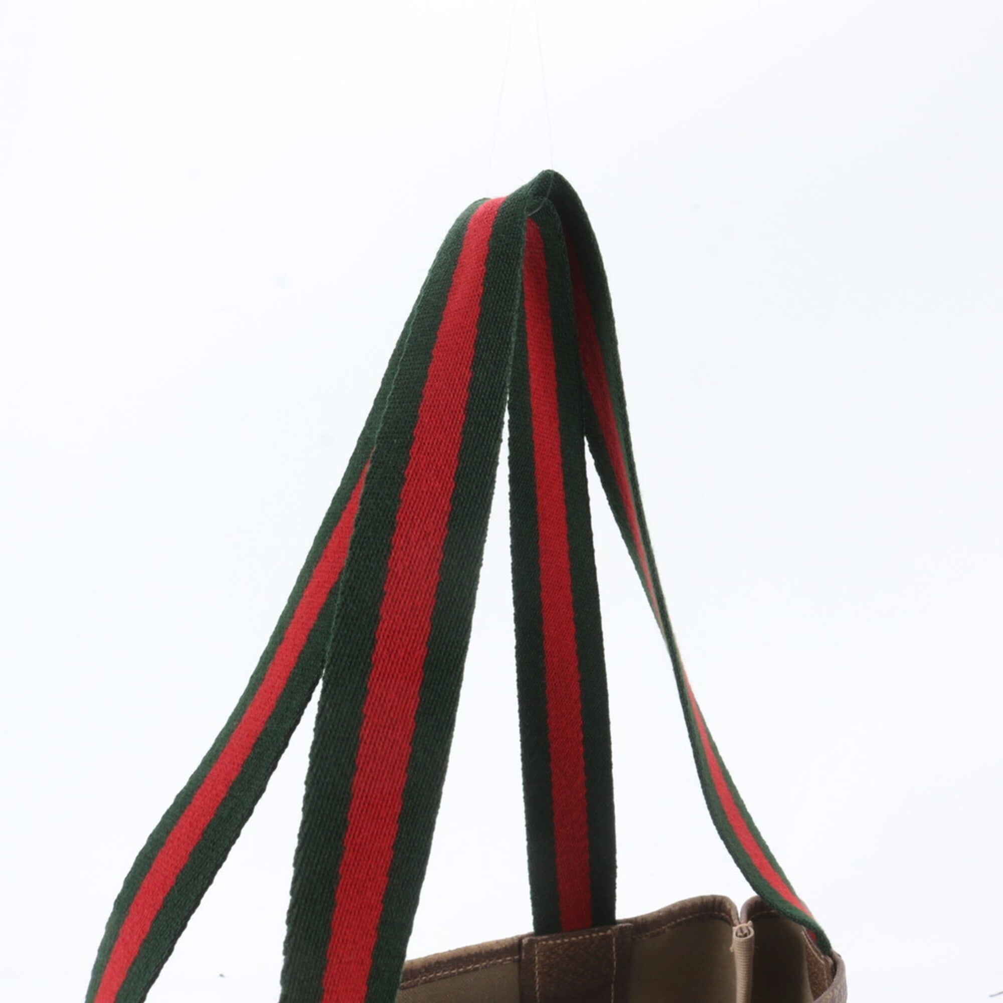 Gucci Brown Leather Coated Canvas Shoulder Bag Tote Bag (Pre-Owned)