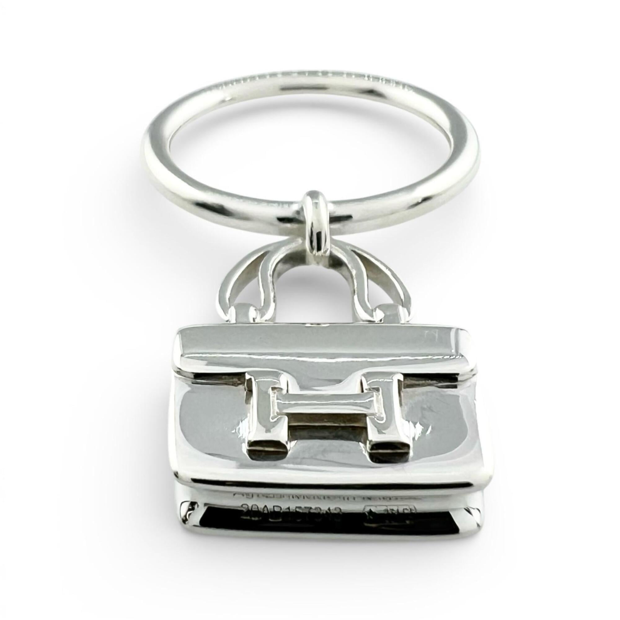 Hermes Silver Silver 925 Band Ring (Pre-Owned)